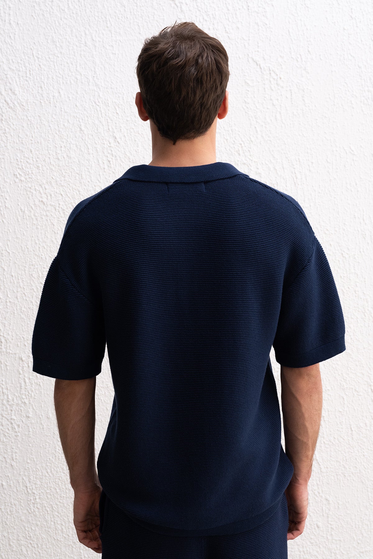 RAHAT KESİM POLO YAKA TRİKO LACİVERT T-SHIRT - LACİVERT M