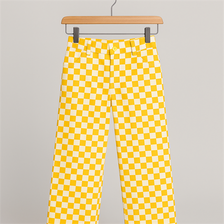 Renkli Damalı Pantolon Sarı 4 Yaş