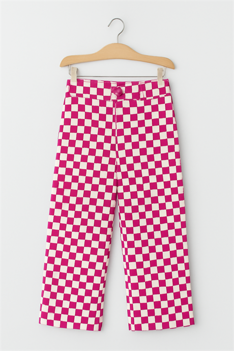 Renkli Damalı Pantolon Pembe 6 Yaş