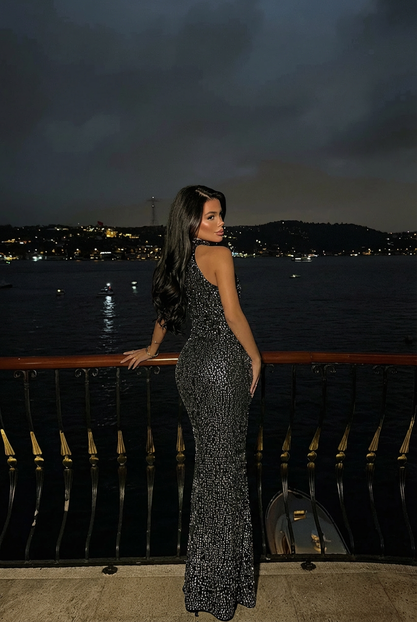 Rose Gold Shion Payetli Elbise ATE-3484