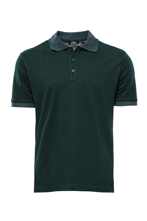Polo Yaka Oxford Yeşil T-shirt | Wessi