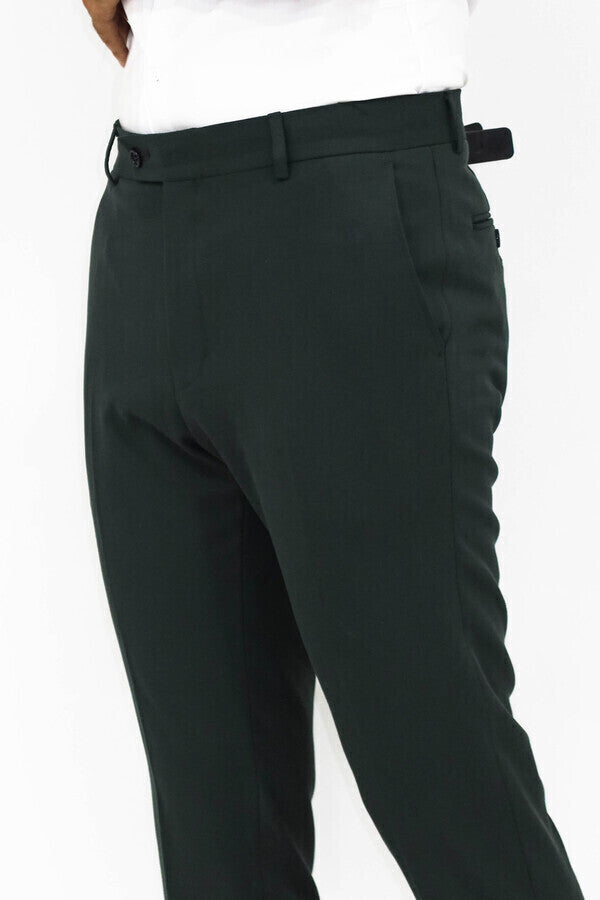 Desensiz Slim Fit Yeşil Erkek Pantolon - Wessi