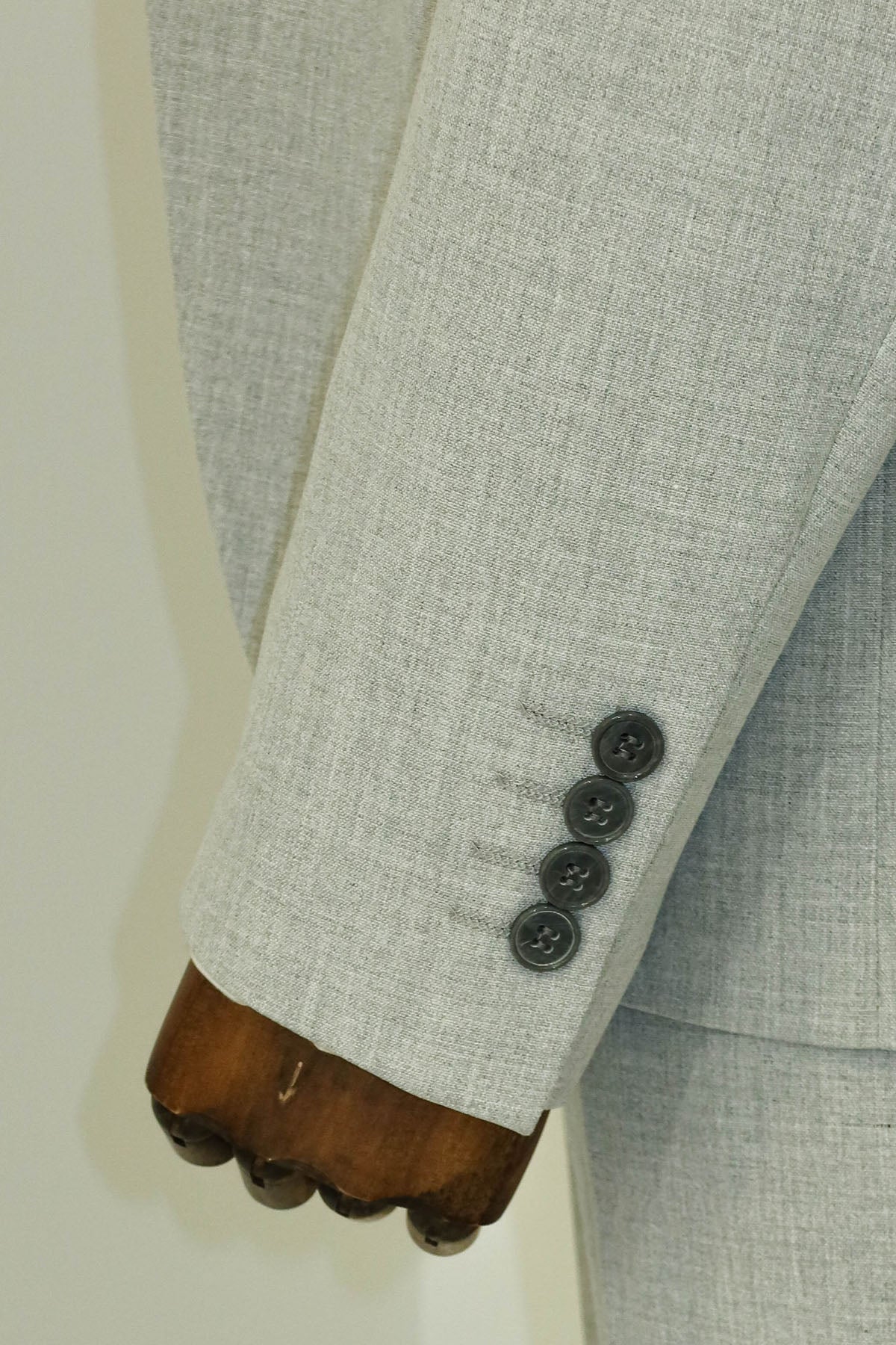 Tek Düğmeli Slim Fit Gri Yelekli Erkek Takım Elbise - Wessi