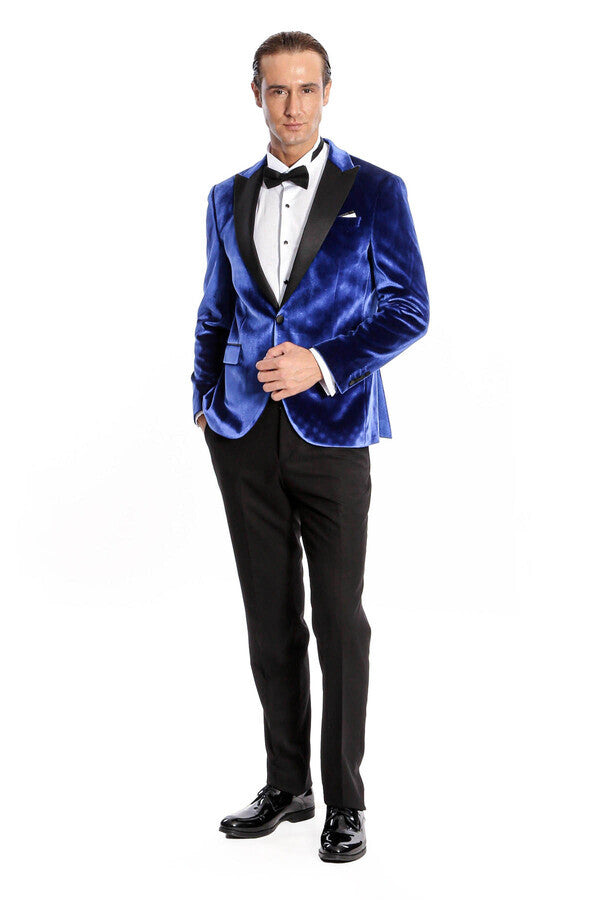 Kafide Lacivert Slim Fit Erkek Smokin Ceket - Wessi