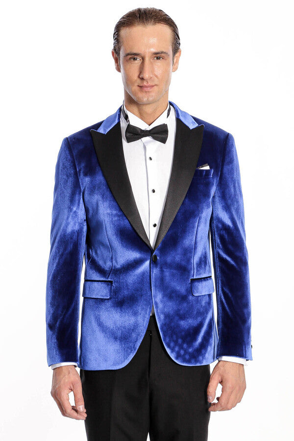 Kafide Lacivert Slim Fit Erkek Smokin Ceket - Wessi