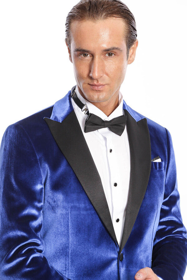 Kafide Lacivert Slim Fit Erkek Smokin Ceket - Wessi