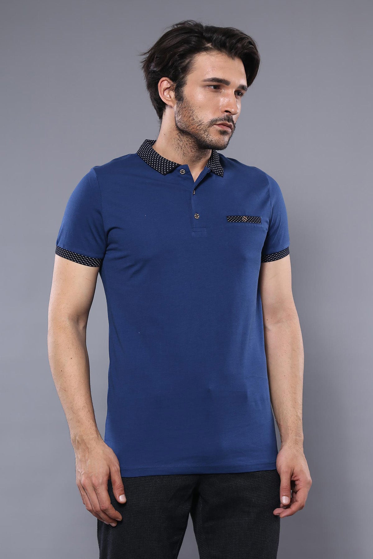 Polo Yaka Mavi T-shirt | Wessi