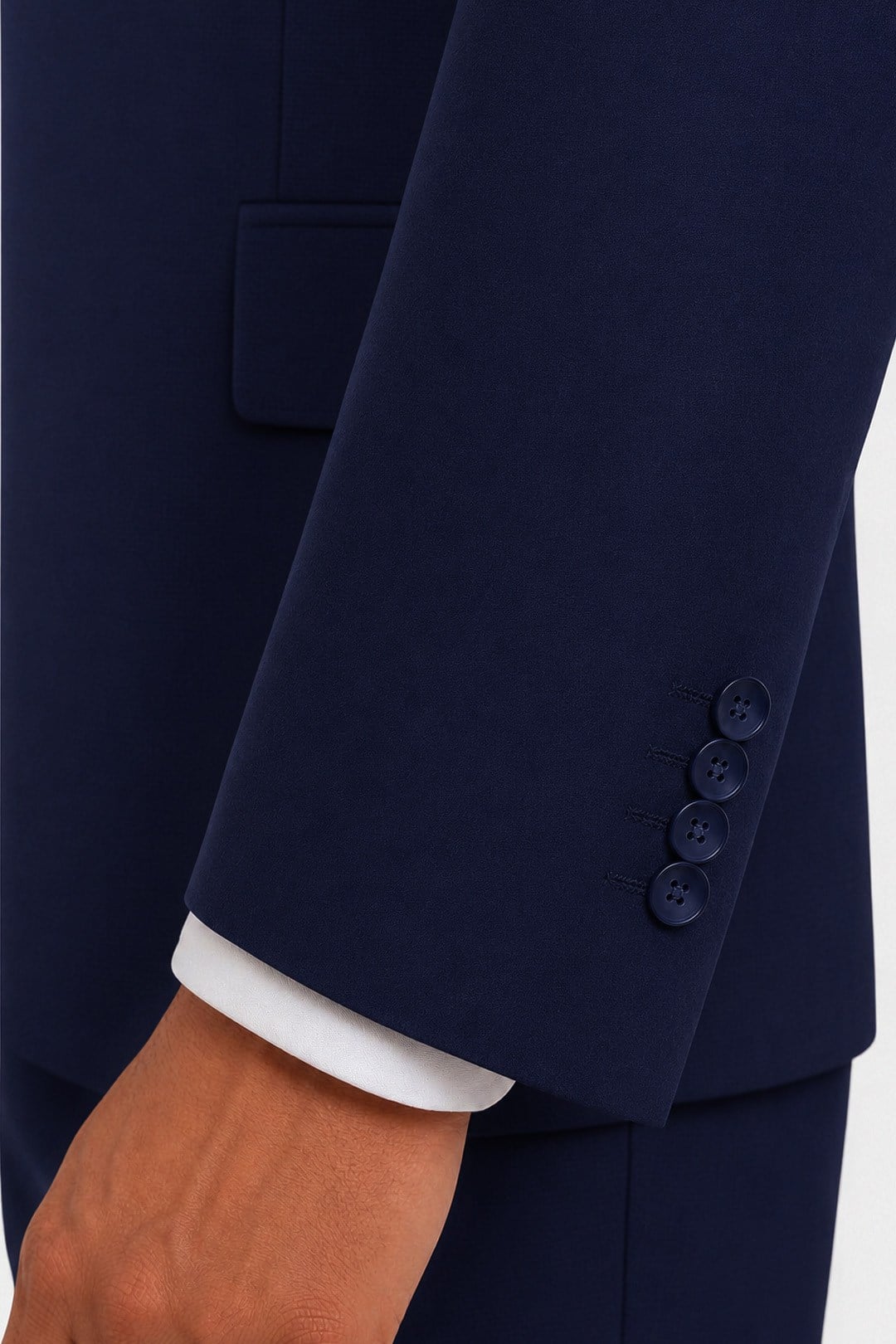 4 Drop Erkek Koyu Lacivert Dar Kesim Slim Fit Viskon Mono Yaka Takım Elbise
