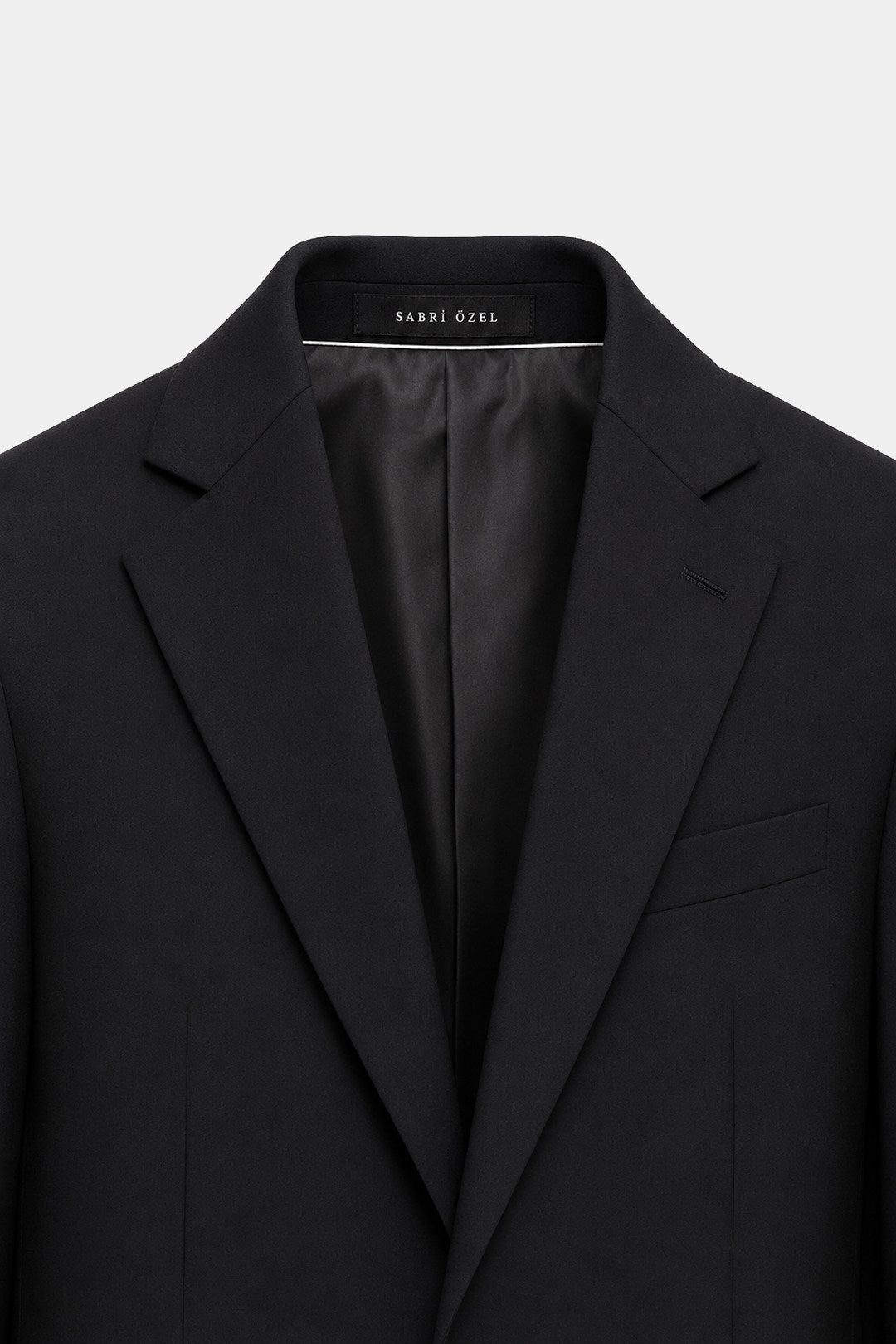 4 Drop Erkek Siyah Dar Kesim Slim Fit Viskon Mono Yaka Takım Elbise