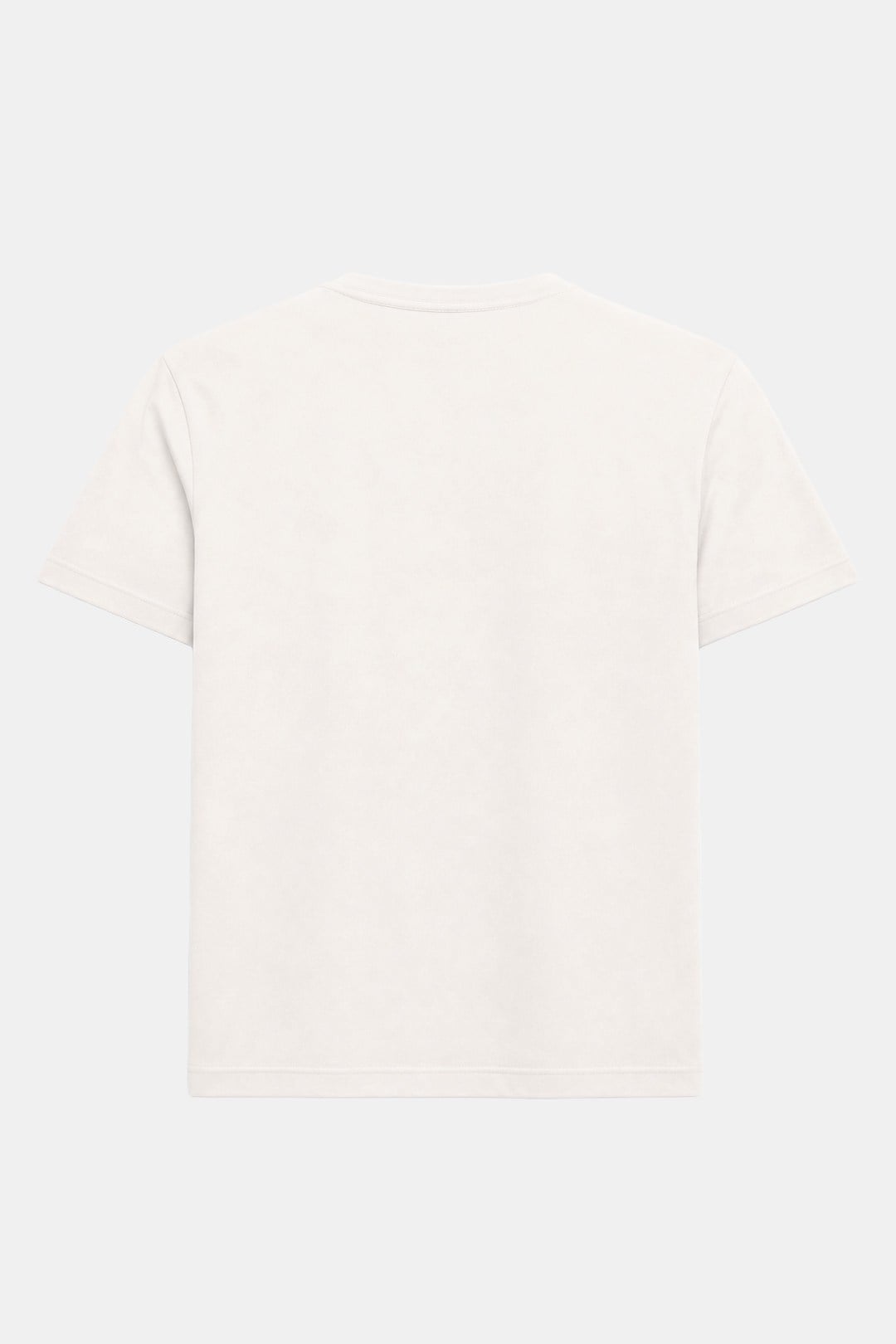 Açık Ekru %100 Pamuk Bisiklet Yaka Düz Renk Basic T-Shirt