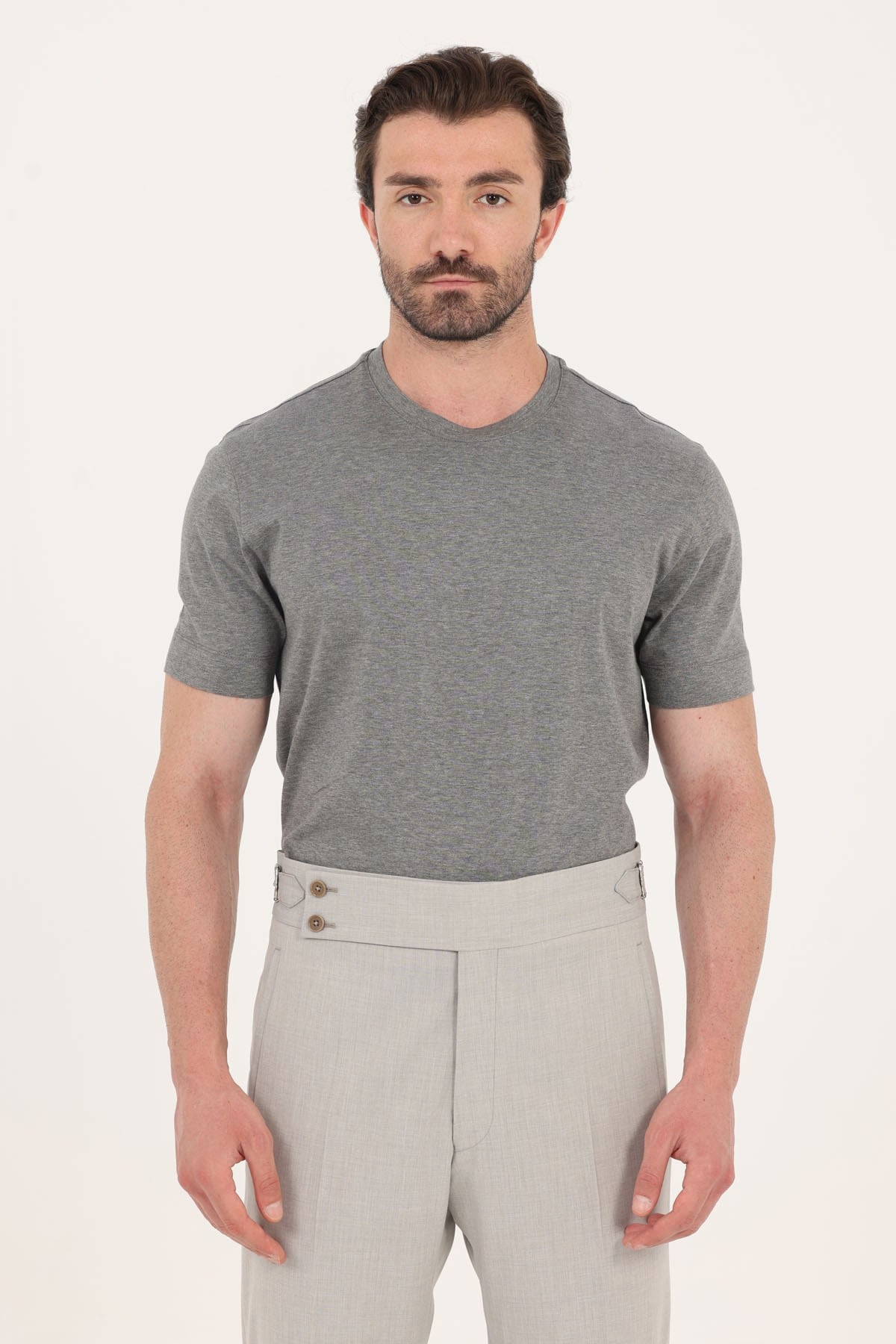 Antrasit %100 Pamuk Polo Yaka T-Shirt