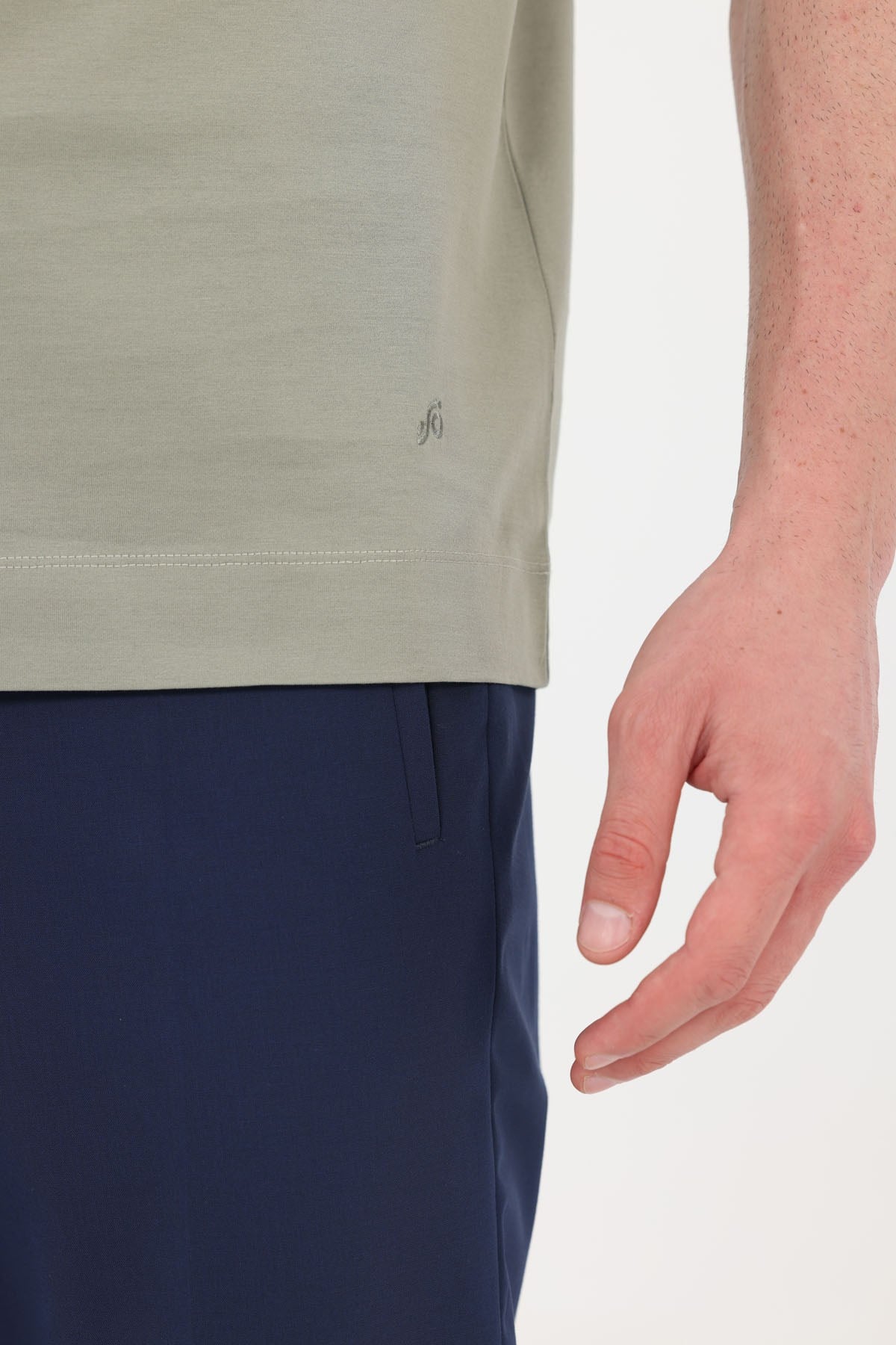 Çağla Yeşili %100 Pamuk Regular Fit Bisiklet Yaka Basic T-Shirt