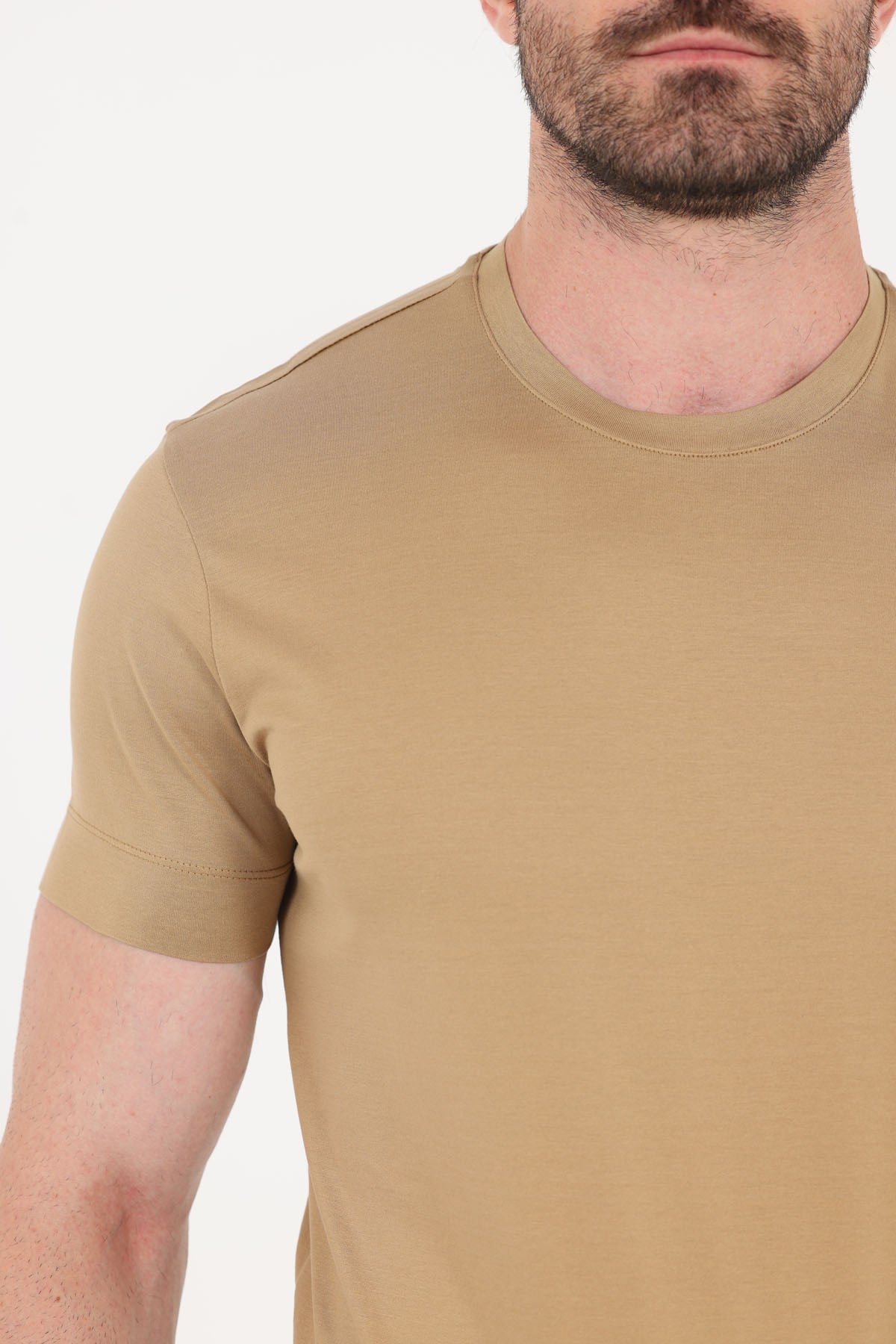 Camel %100 Pamuk Regular Fit Bisiklet Yaka Basic T-Shirt