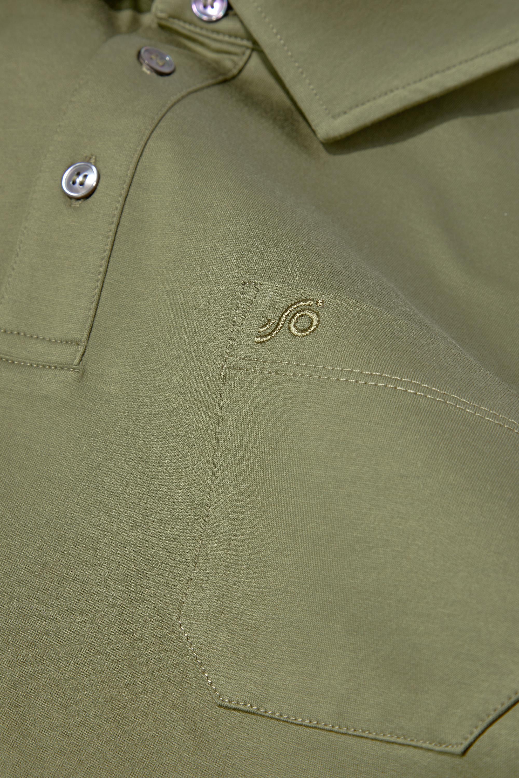 Yeşil %100 Pamuk Regular Fit Cepli Polo Yaka T-Shirt