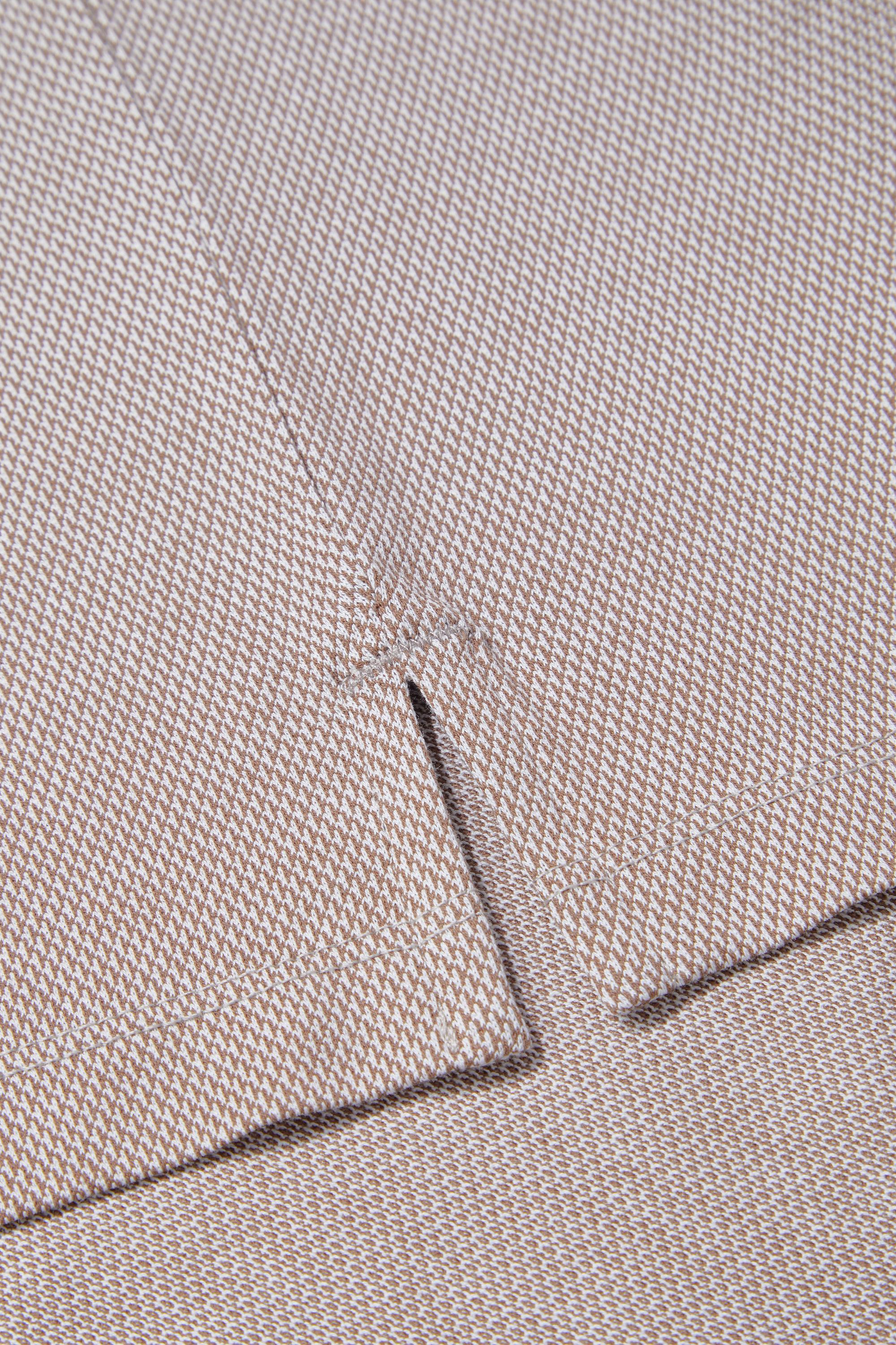 Kahve %100 Pamuk Regular Fit Jakar Desenli Cepli Polo Yaka T-Shirt