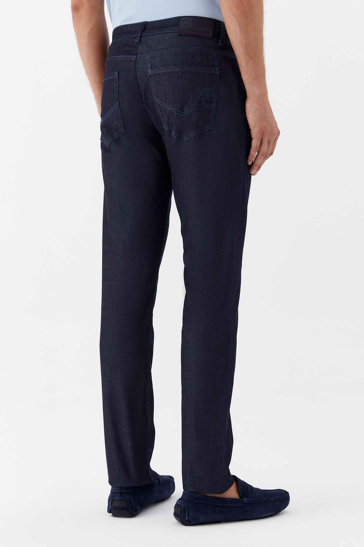 Chino Erkek Denim İndigo