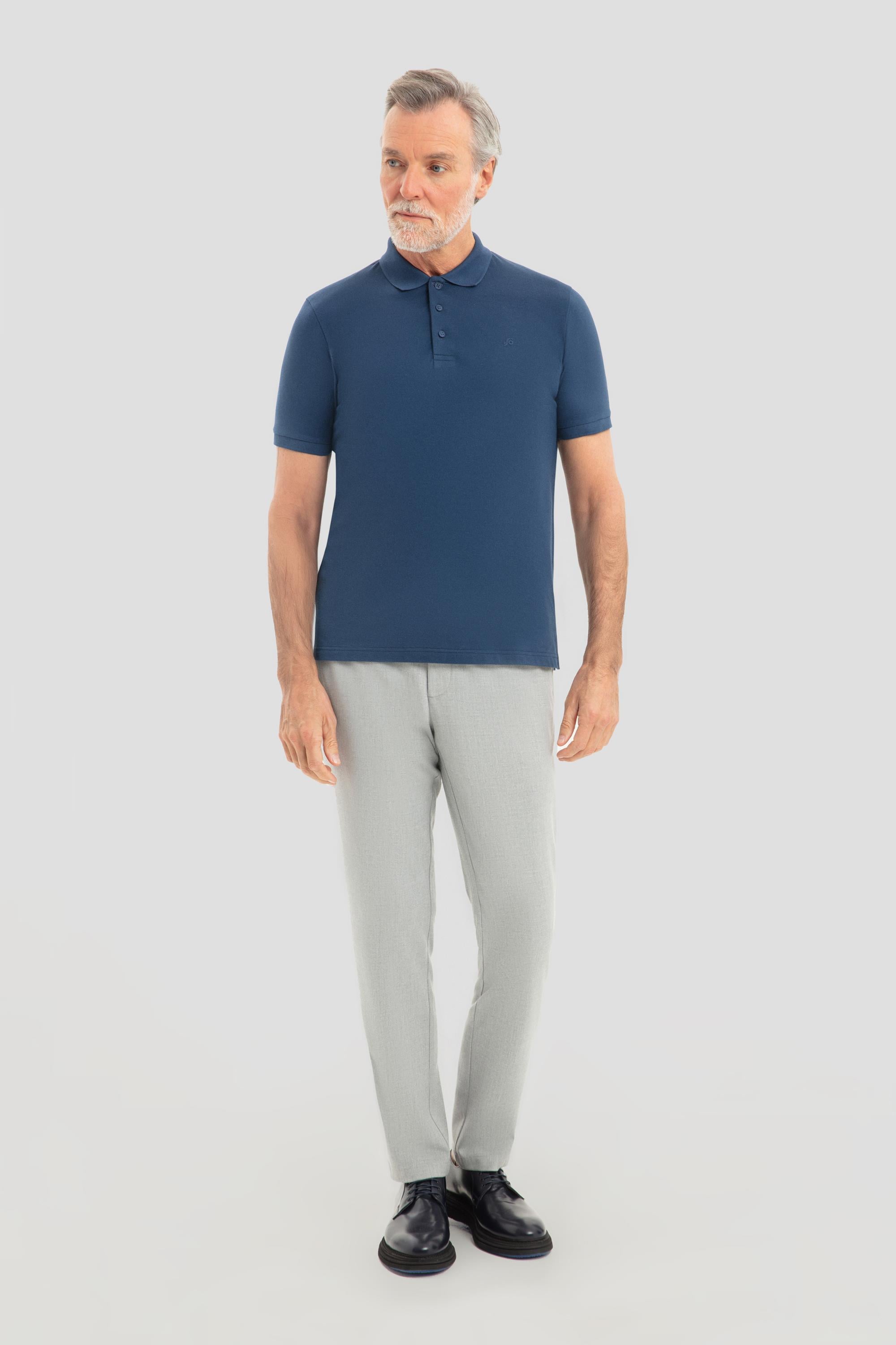 İndigo %100 Pamuk Regular Fit Klasik Polo Yaka T-Shirt