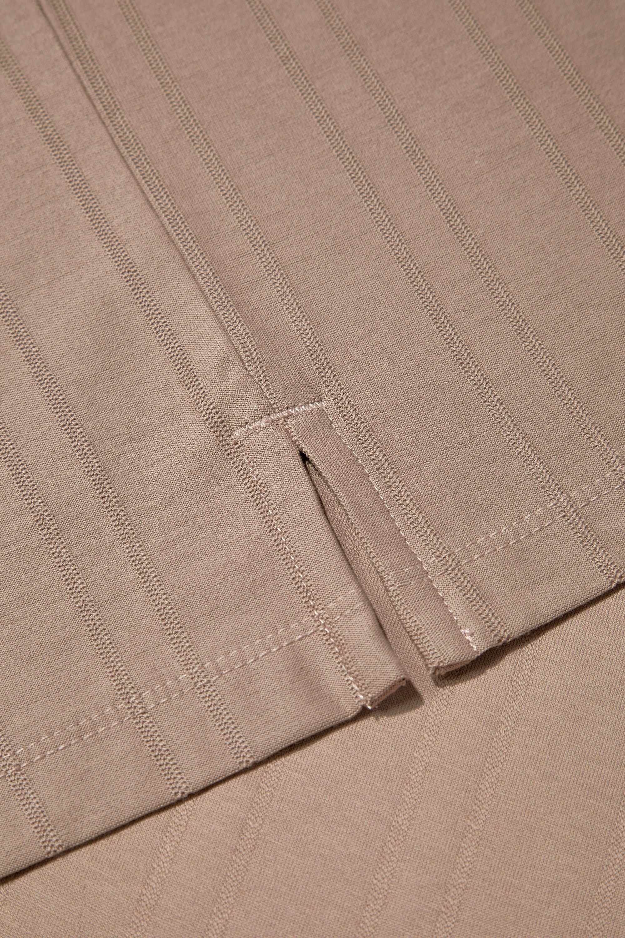 Bej %100 Pamuk Regular Fit Jakar Desenli Polo Yaka T-Shirt