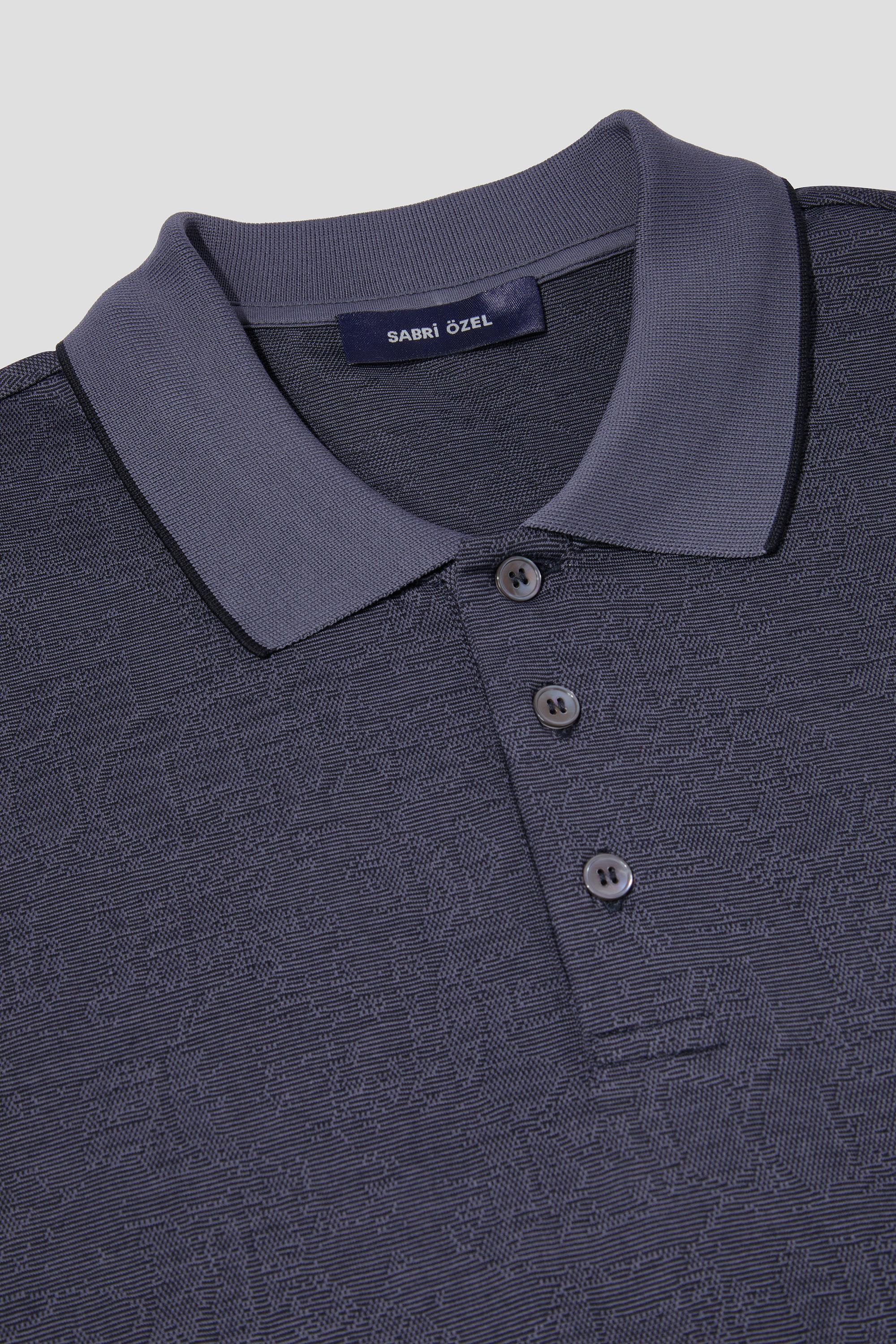 Füme %100 Pamuk Regular Fit Desenli Polo Yaka T-Shirt