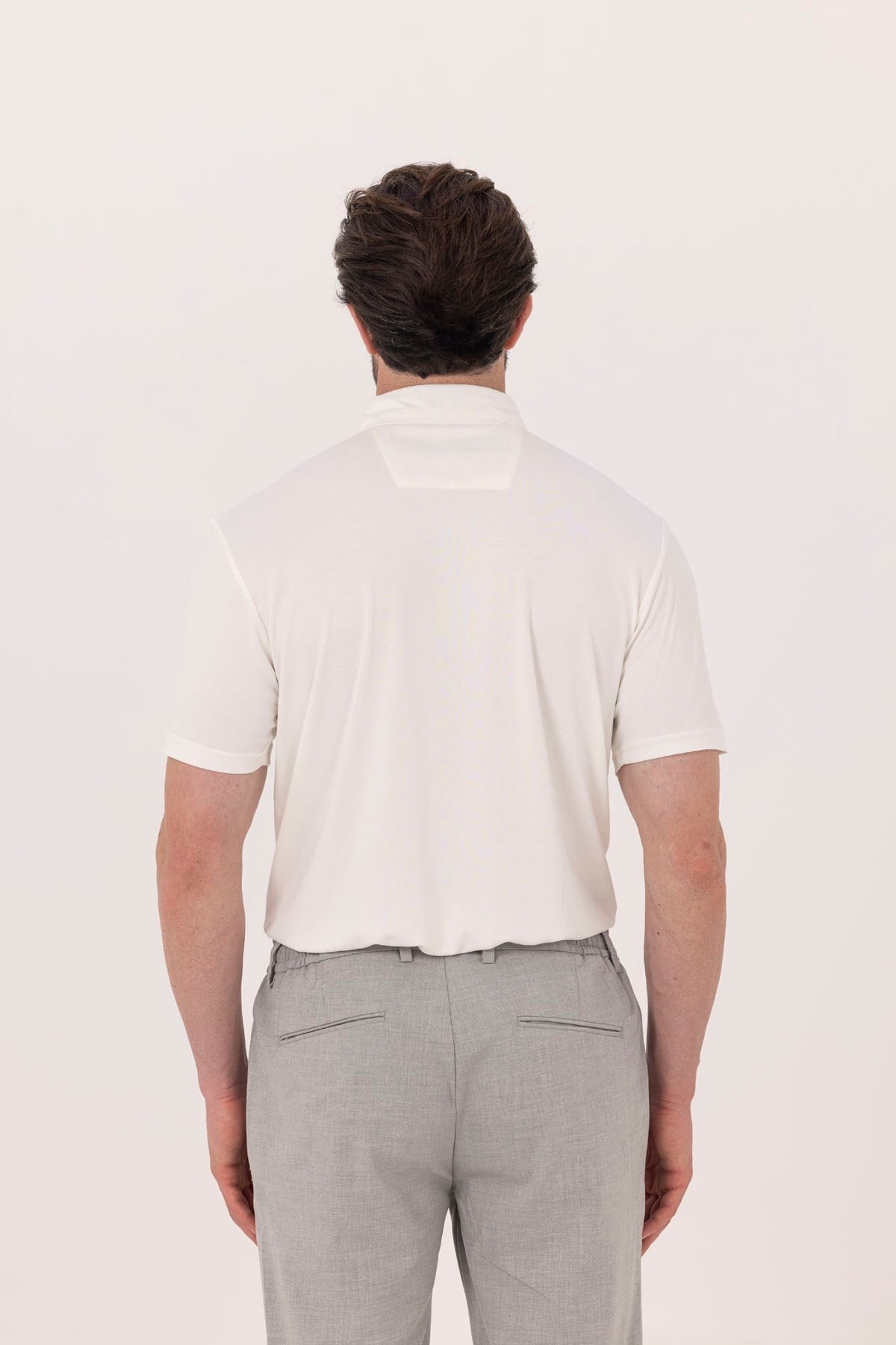 Ekru Modal Polo Yaka T-Shırt