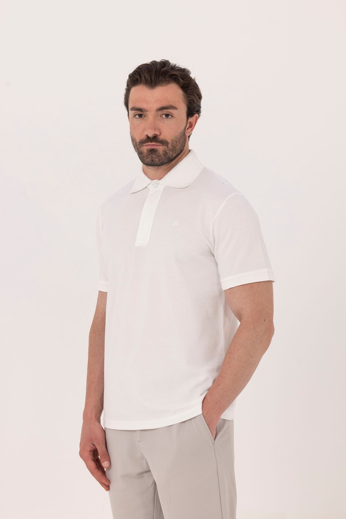 Ekru 30/1 Pike T-Shırt