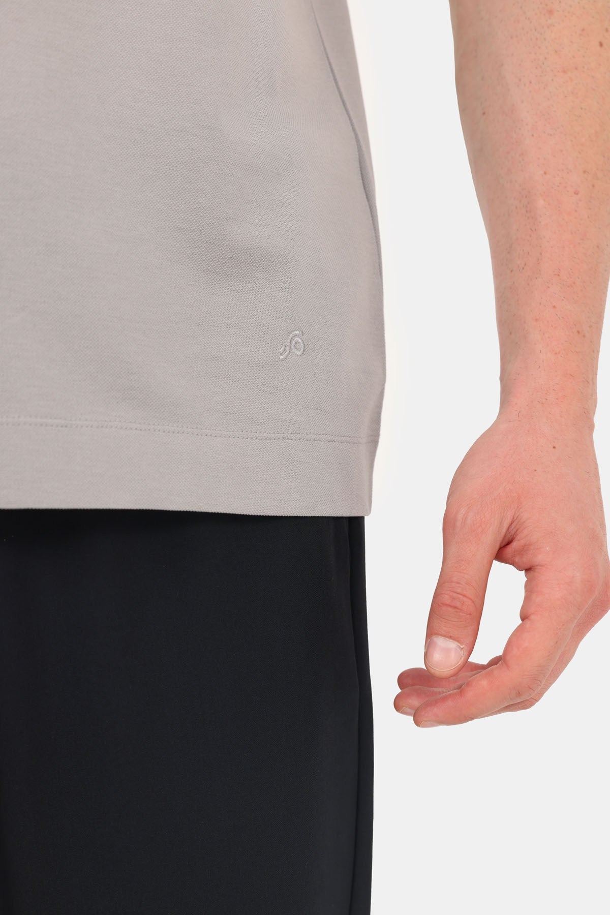 Gri %100 Pamuk Regular Fit Dokuma Bisiklet Yaka Basic T-Shirt