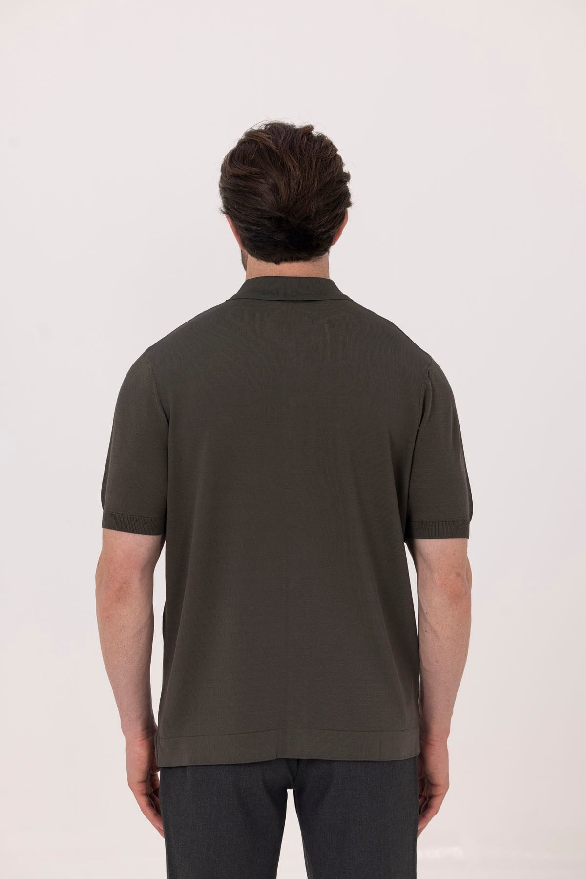 Haki Reglan Triko Polo Yaka Gömlek