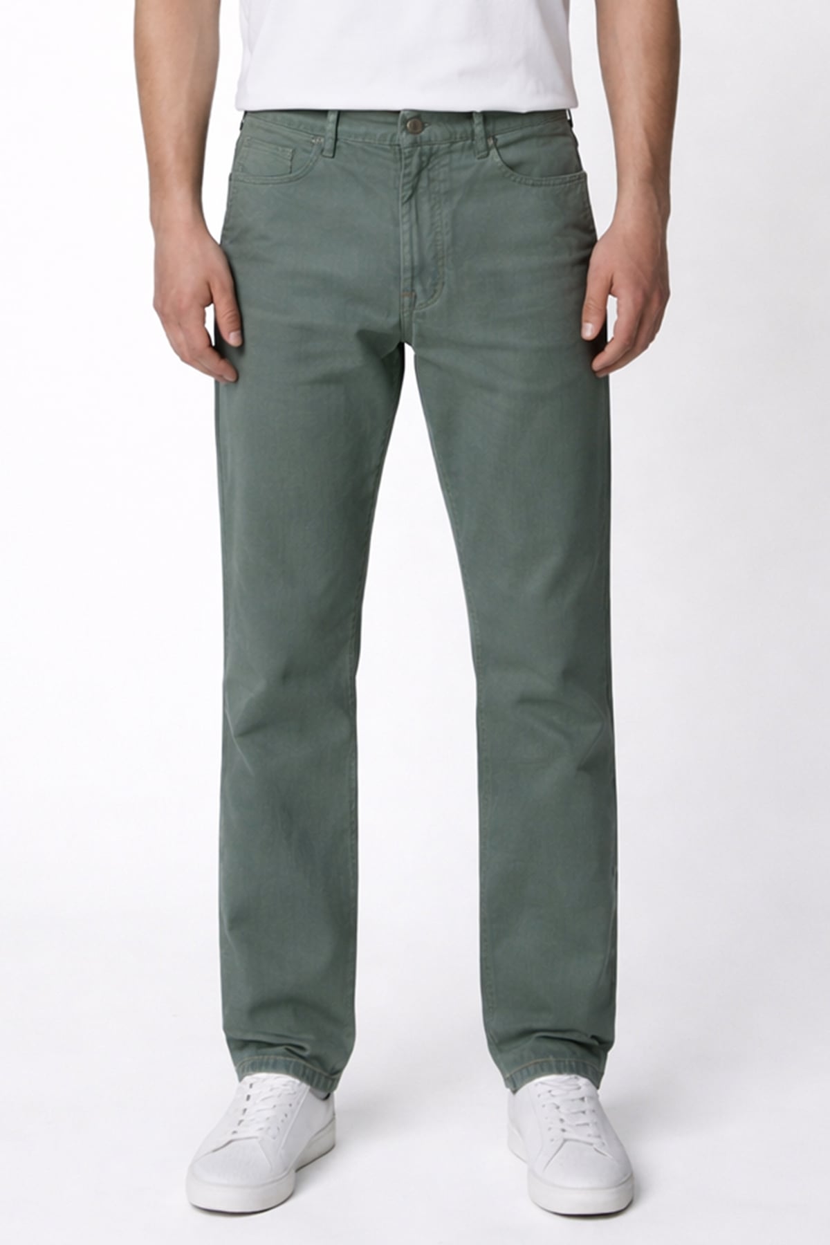 Giotelli Erkek Haki Dar Kesim Slim Fit Dokuma Beş Cep Normal Bel Pantolon