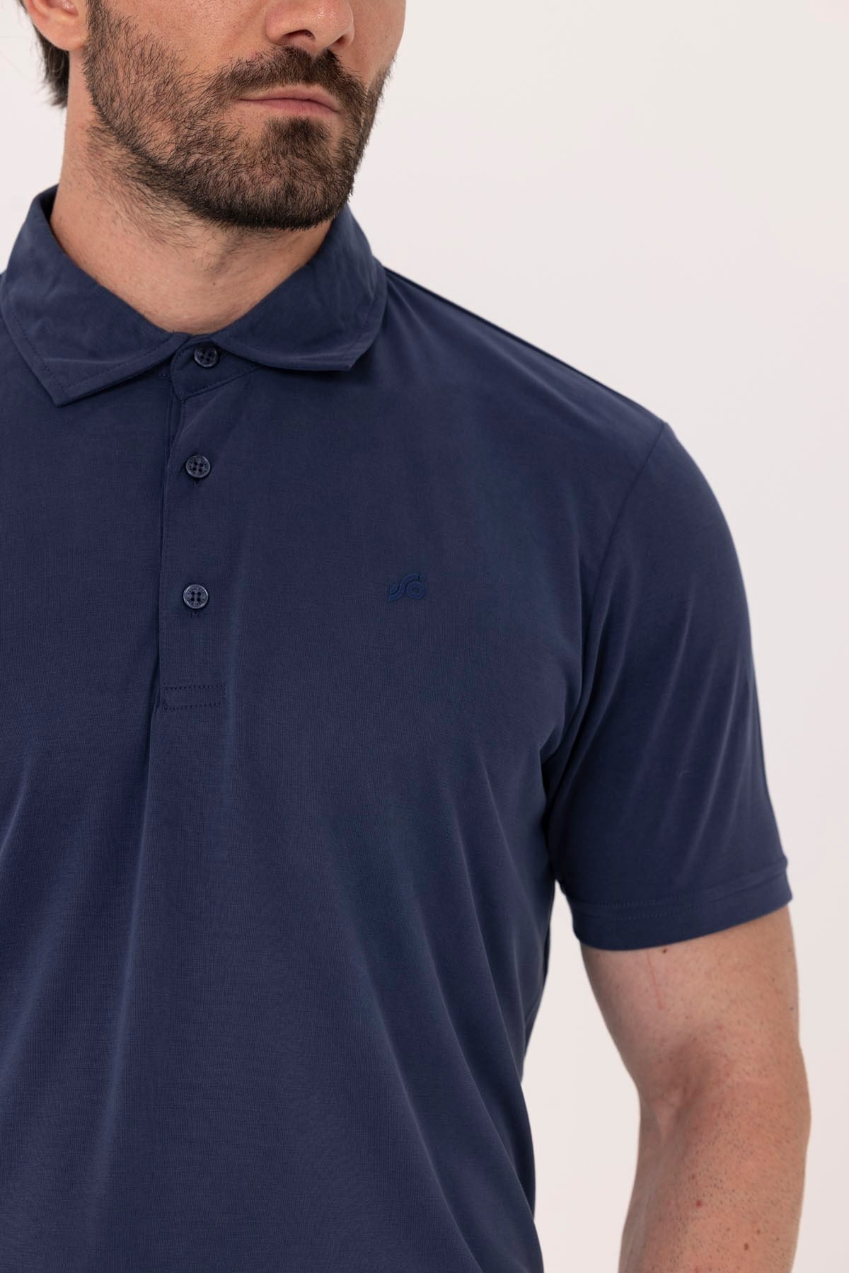 Lacivert Modal Polo Yaka T-Shırt