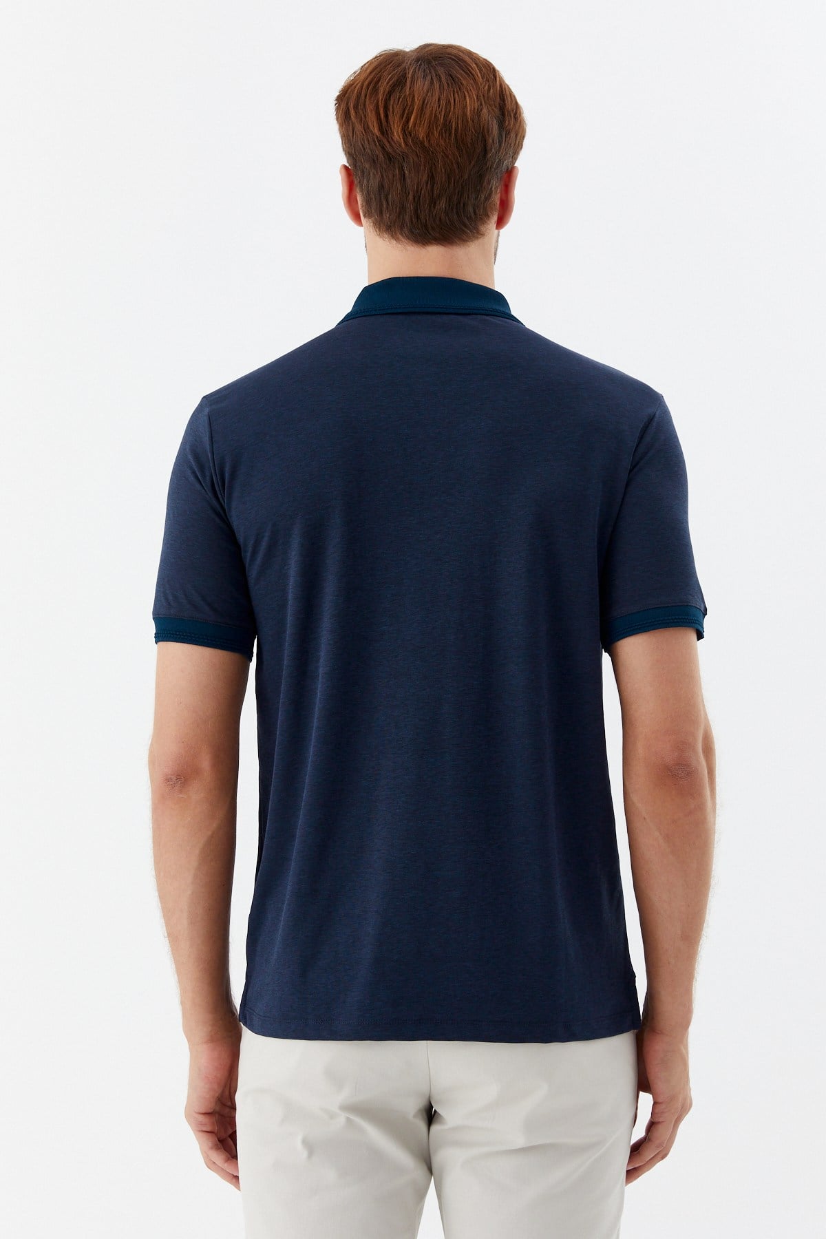 Lacivert Pamuklu Pike Regular Fit Polo Yaka T-Shirt
