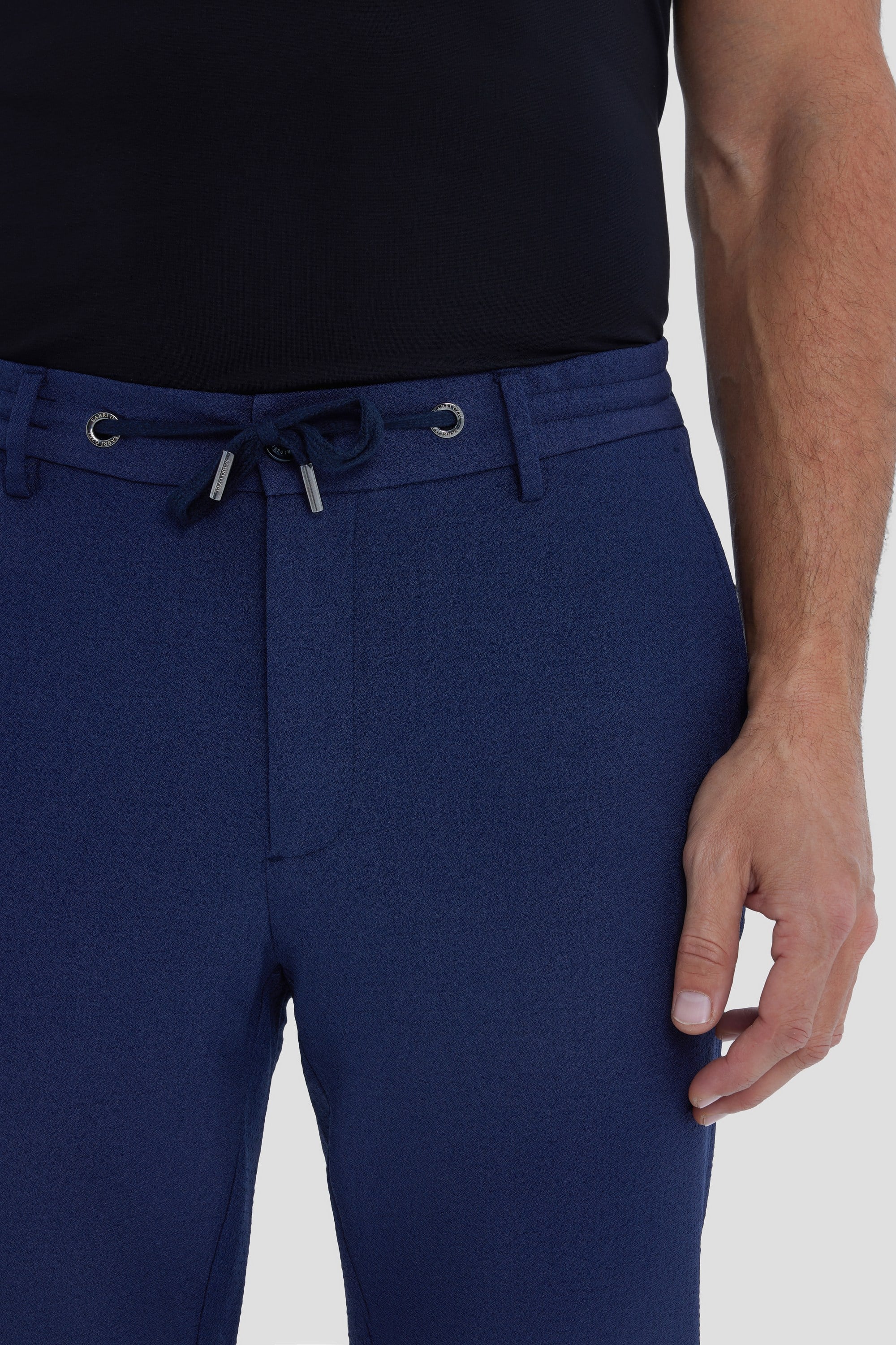 Lacivert Regular Fit Yan Cep Lastikli Bel Klasik Paça Jogger Pantolon