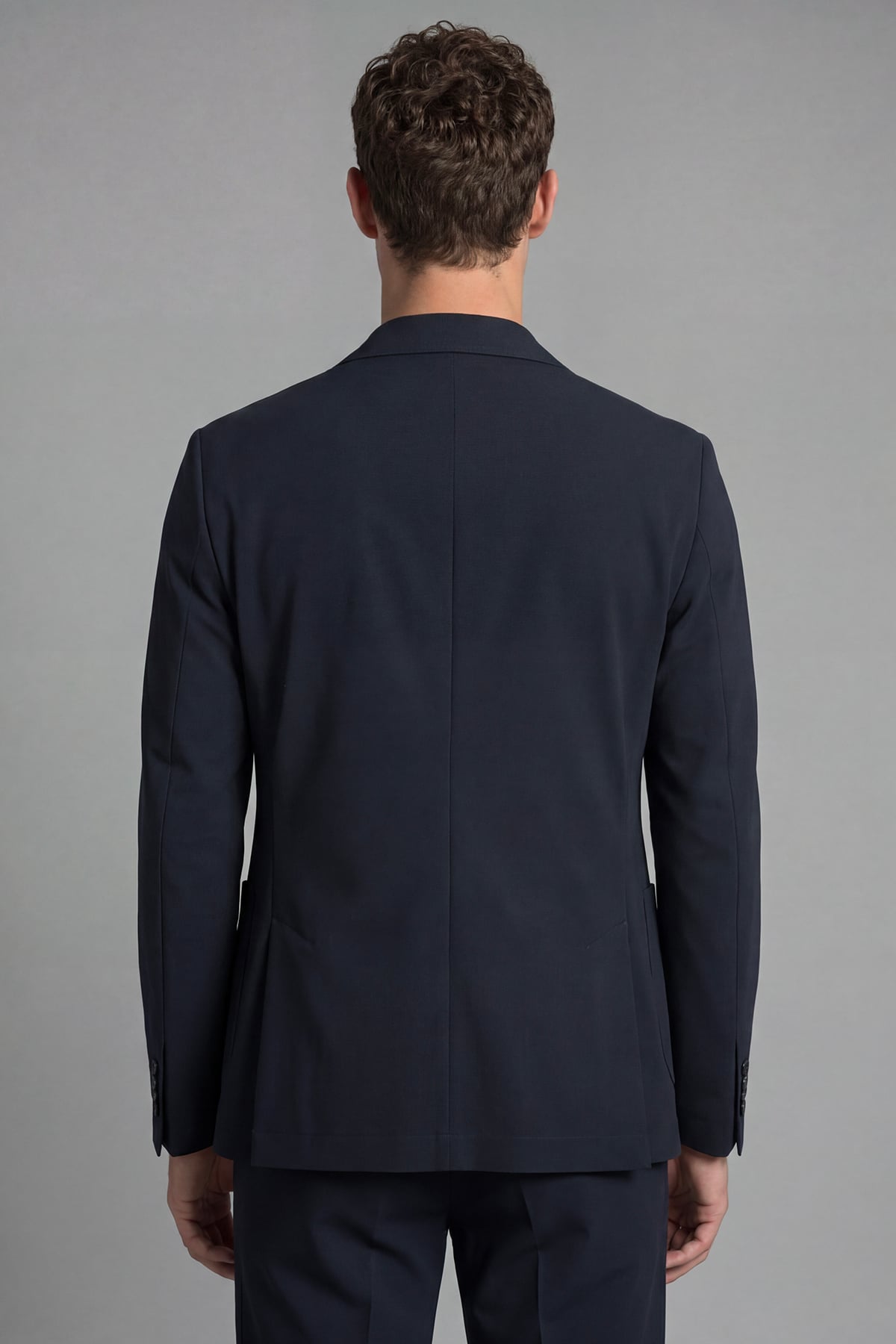 Lacivert Regular Fit 6 Drop Mono Yaka Pamuklu Astarsız Takım Elbise