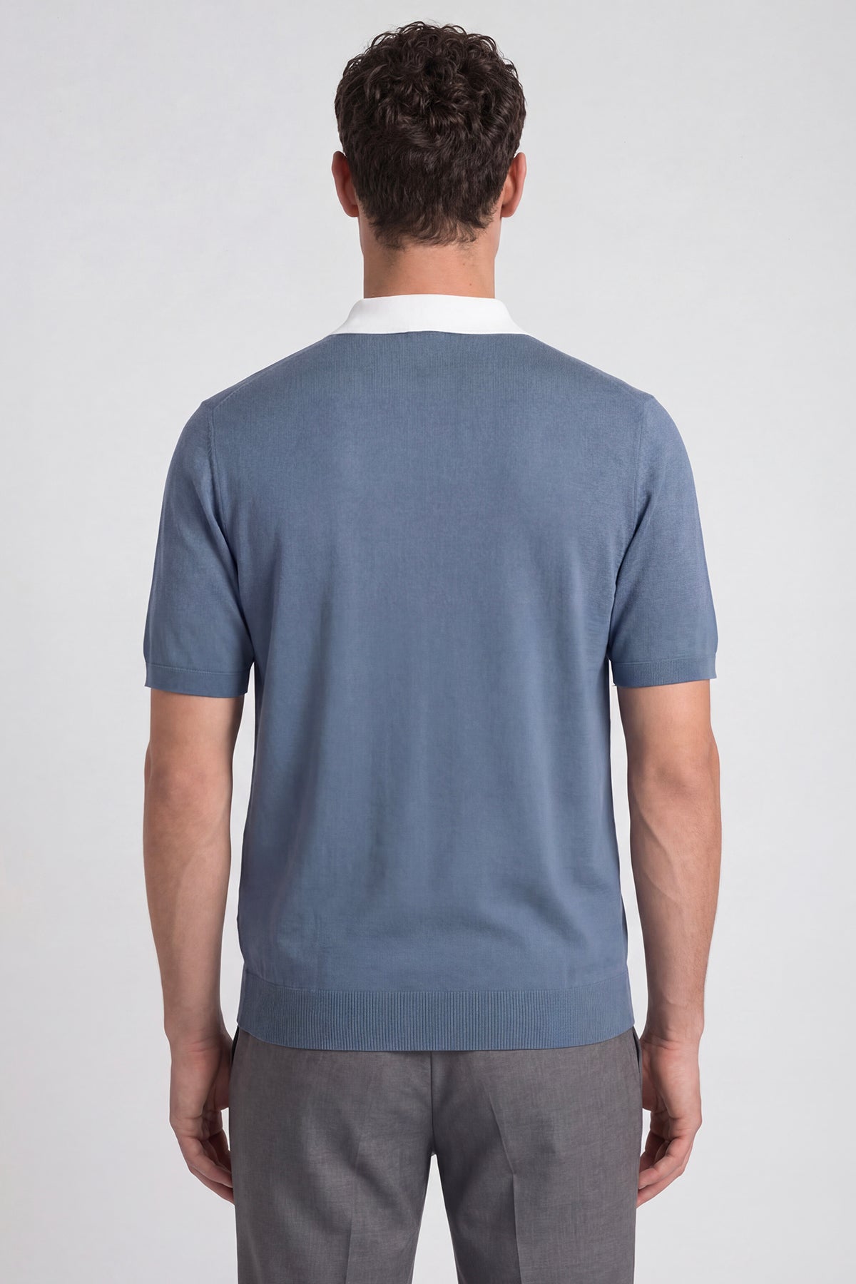 Mavi Regular Fit Örme Fermuarlı Polo Yaka Triko T-Shirt