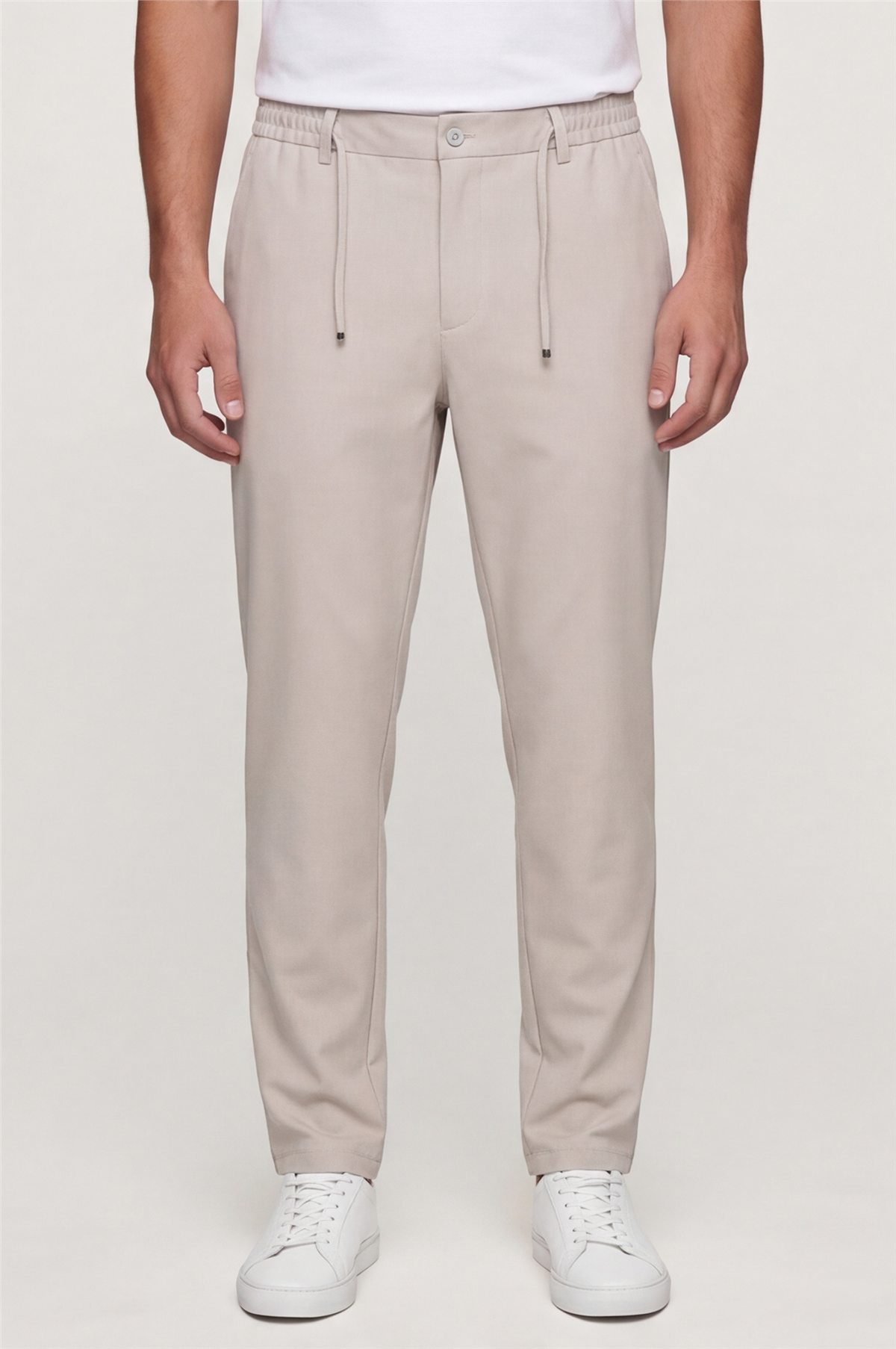 Erkek Taş Normal Kesim Regular Fit Pamuklu Armürlü Bel Lastikli Jogger Pantolon