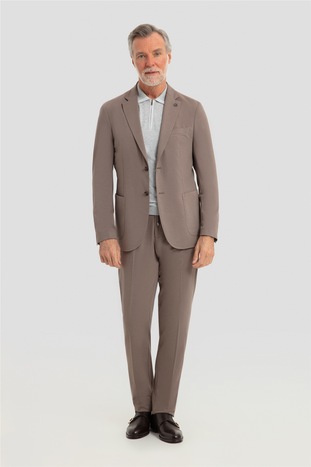 Vizon Slim Fit 6 Drop Mono Yaka Modal Kumaş Lastikli Bel Astarsız Takım Elbise