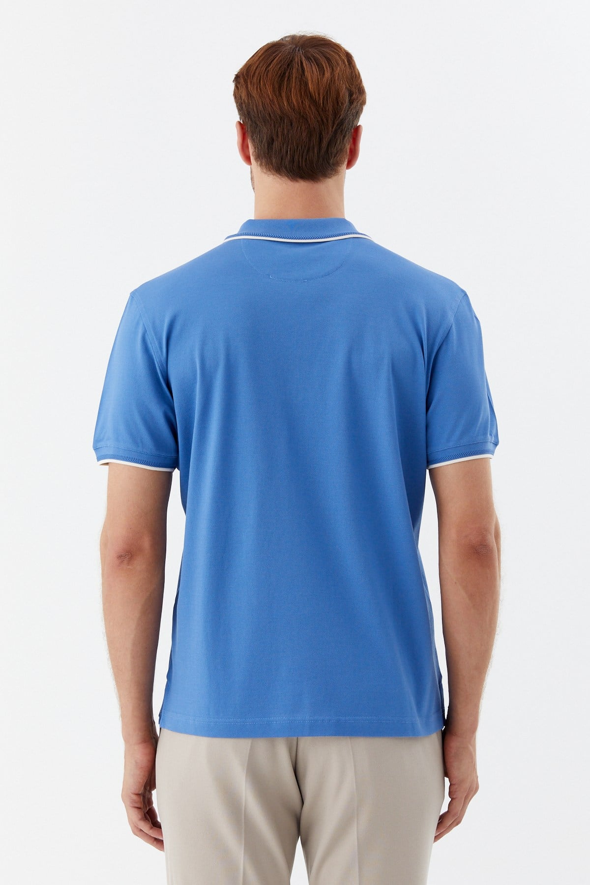 Mavi Regular Fit %100 Pamuk Fermuarlı Polo Yaka T-Shirt