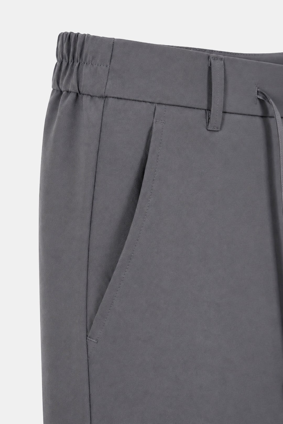 Gri Slim Fit Bel Bağcıklı Paraşüt Pantolon