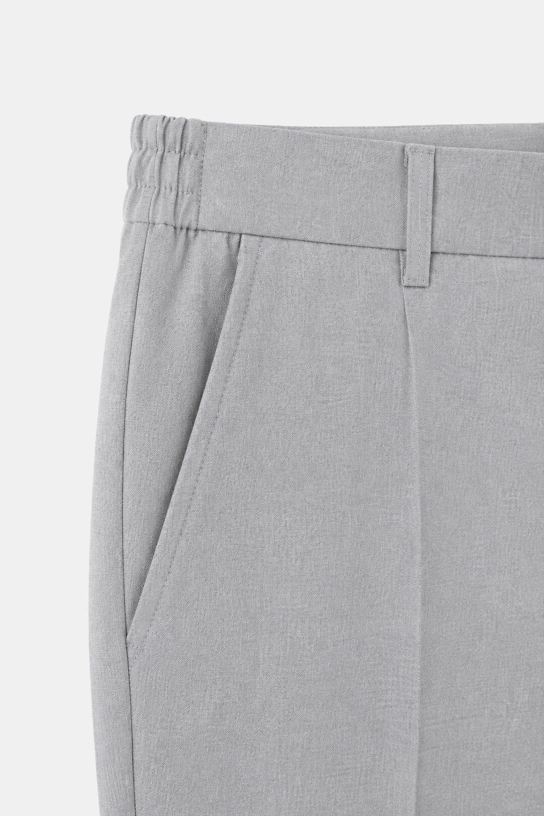 Gri Yanı Lastikli Köprülü Kemerli Slim Fit Jogger Pantolon