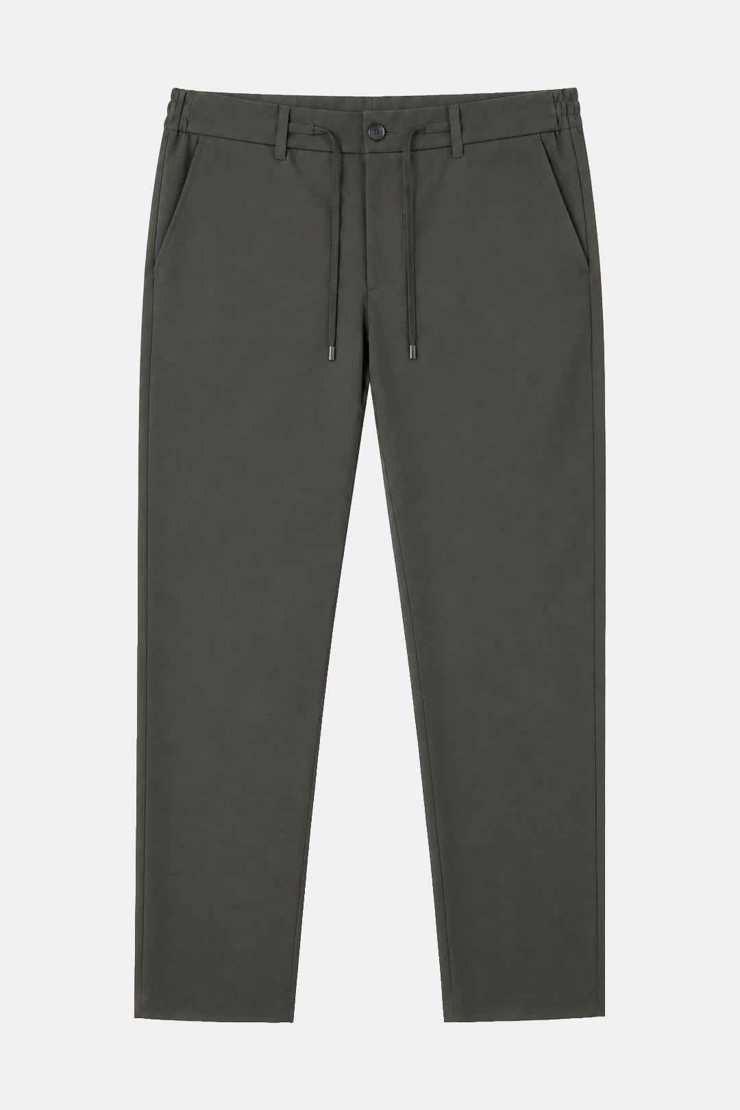 Haki Slim Fit Bel Bağcıklı Paraşüt Pantolon