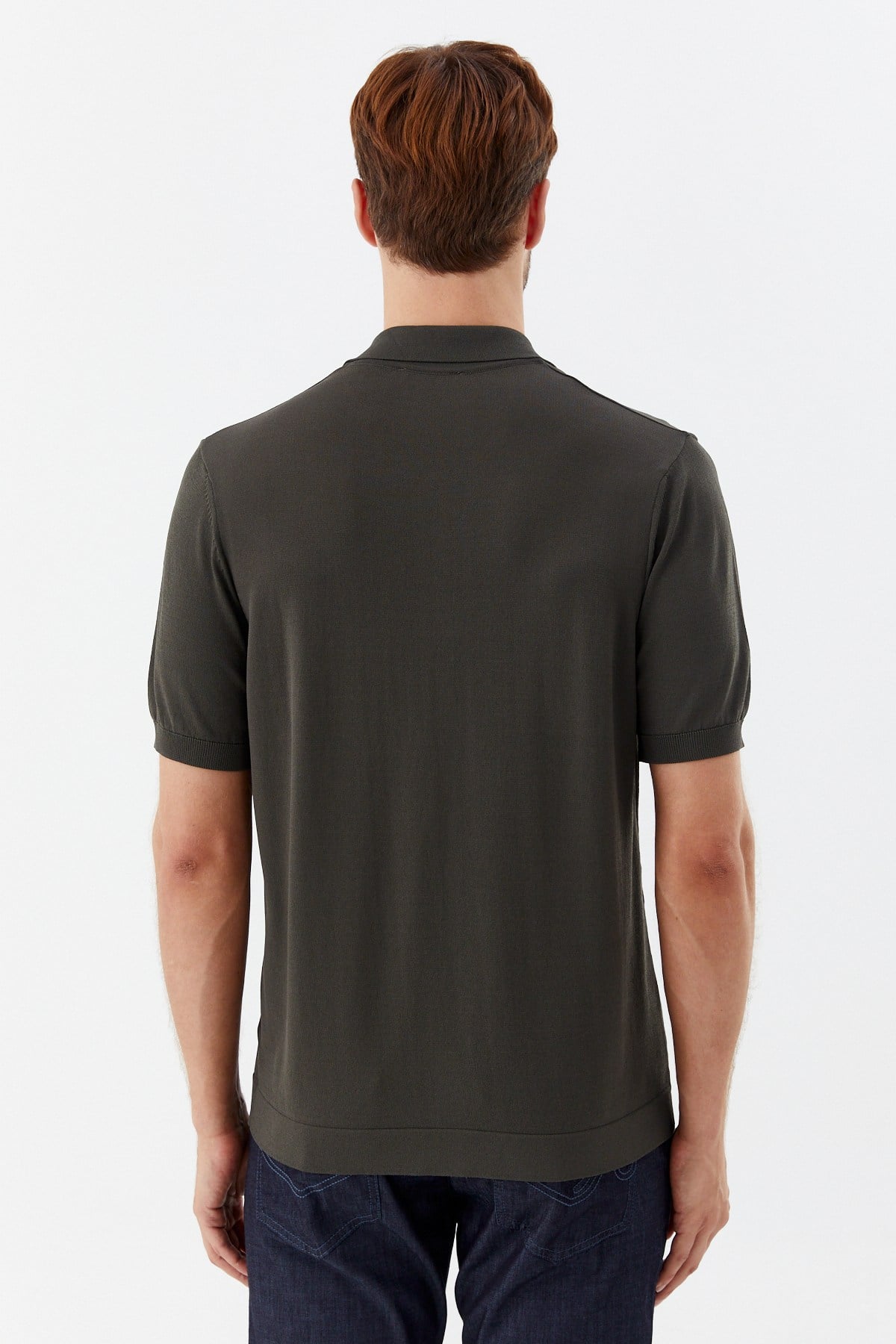 Haki Reglan Polo Yaka Triko Gömlek