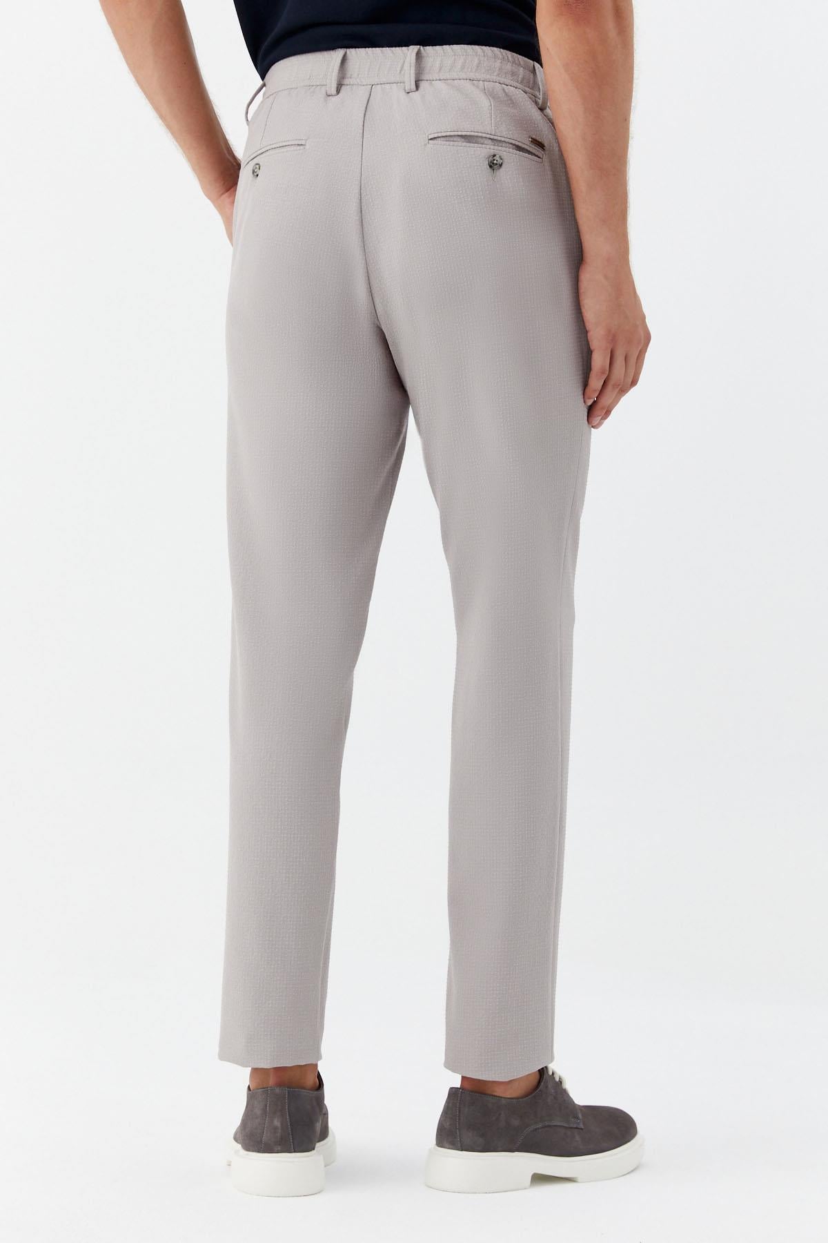 Gri Regular Fit Yan Cep Lastikli Bel Klasik Paça Jogger Pantolon