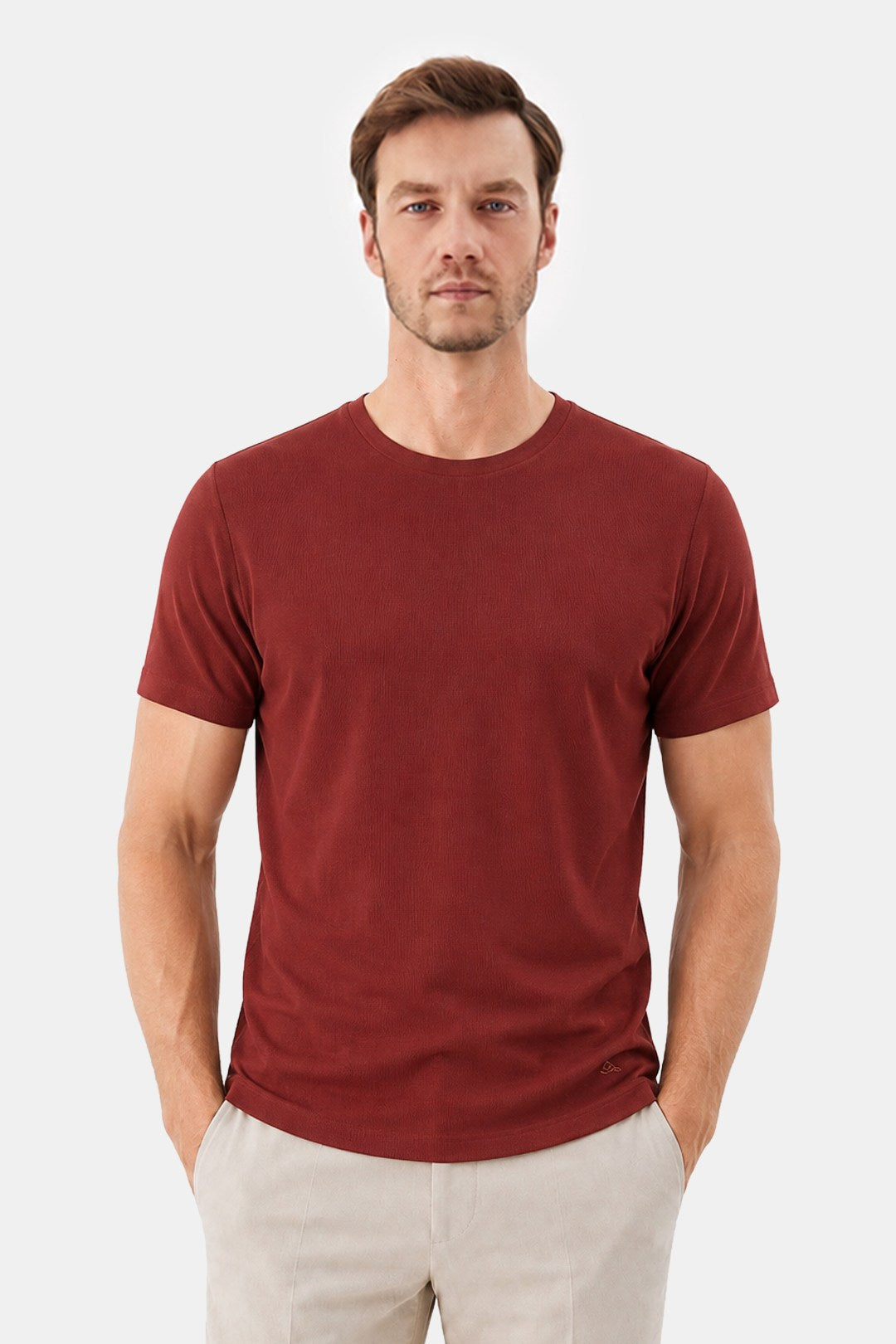 Kiremit Kırmızısı SUPERFINE MERSERIZE COTTON T-SHIRT