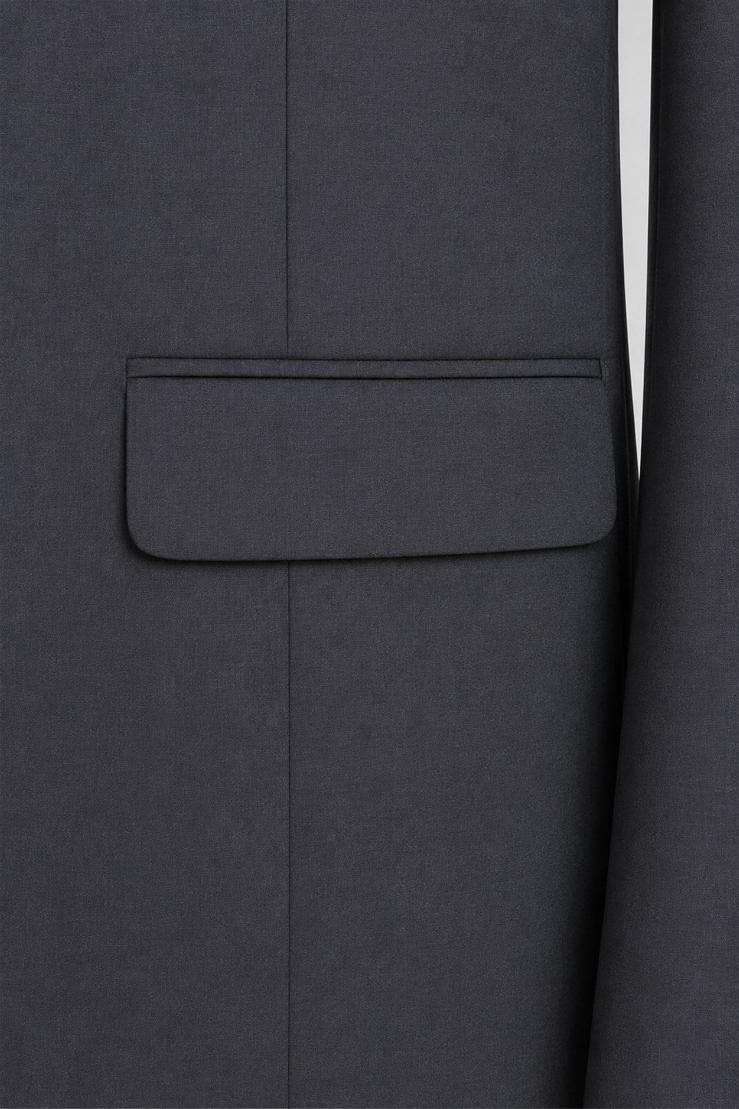 Koyu Gri Slim Fit Düz Paça 6 Drop Mono Yaka Klasik Takım Elbise