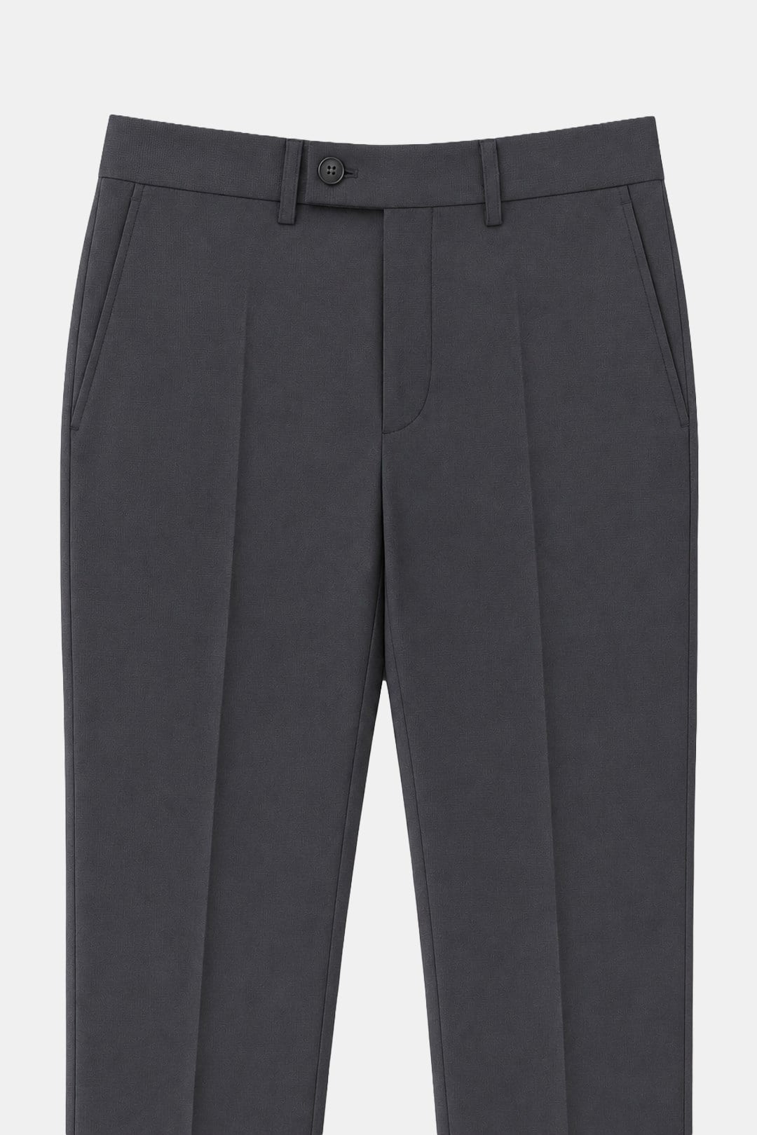 Koyu Gri Slim Fit Düz Paça 6 Drop Mono Yaka Klasik Takım Elbise