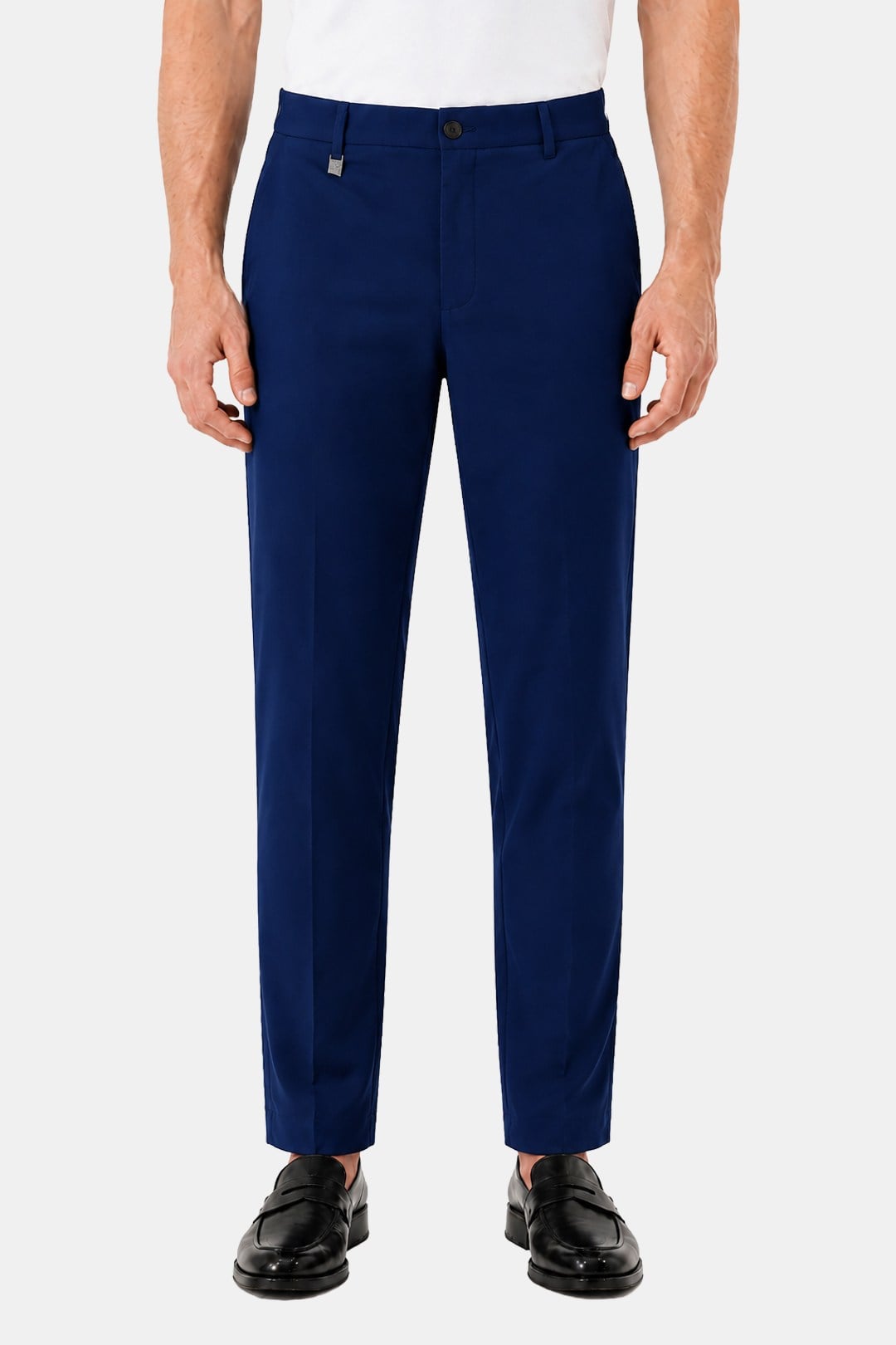 Koyu Lacivert Pamuklu Regular Fit Normal Bel Chino Pantolon