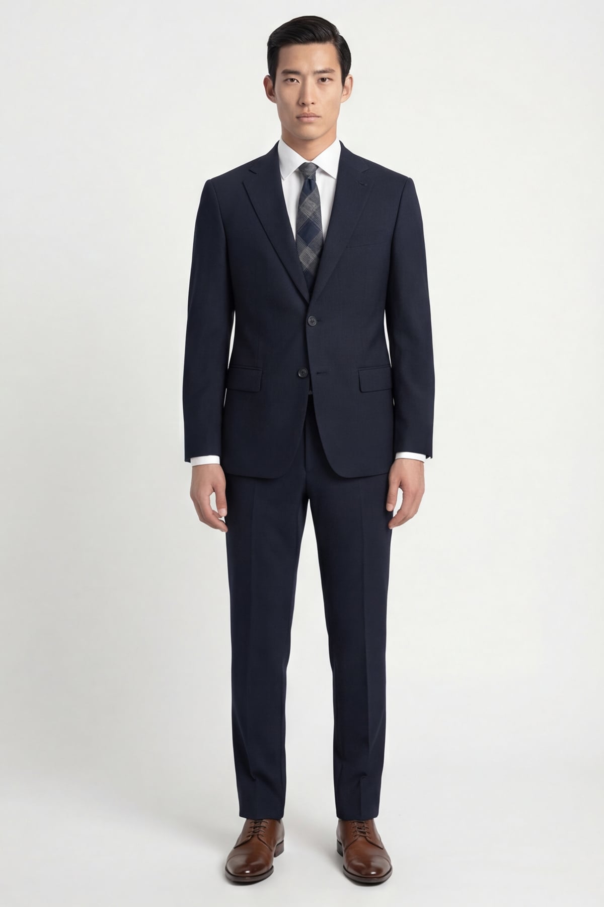 Giotelli Erkek Koyu Lacivert Dar Kesim Slim Fit Viskon Dokuma Normal Bel 4 Drop Takım Elbise