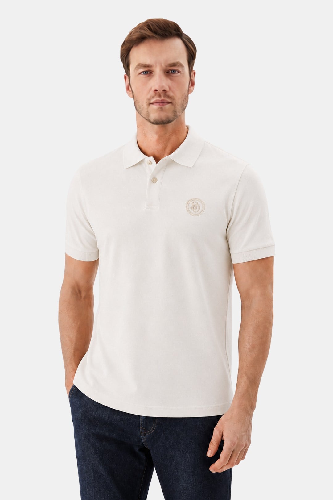 Krem POLO YAKA TİŞÖRT