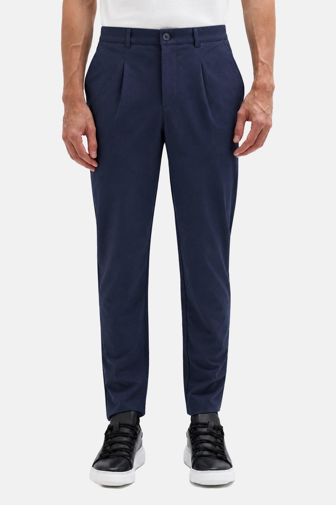Lacivert Regular Fit Standart Kesim Beli Lastikli Pantolon