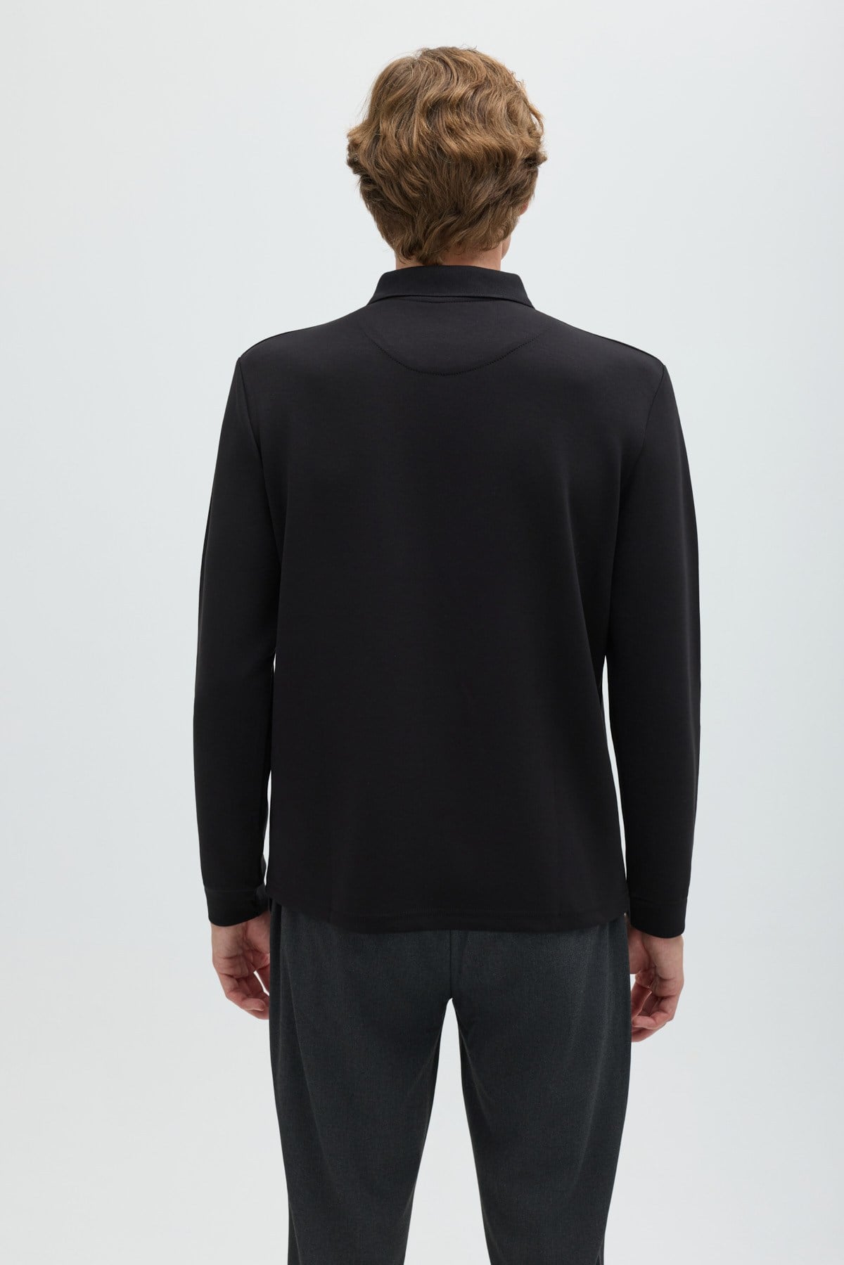 Siyah POLO YAKA SWEAT