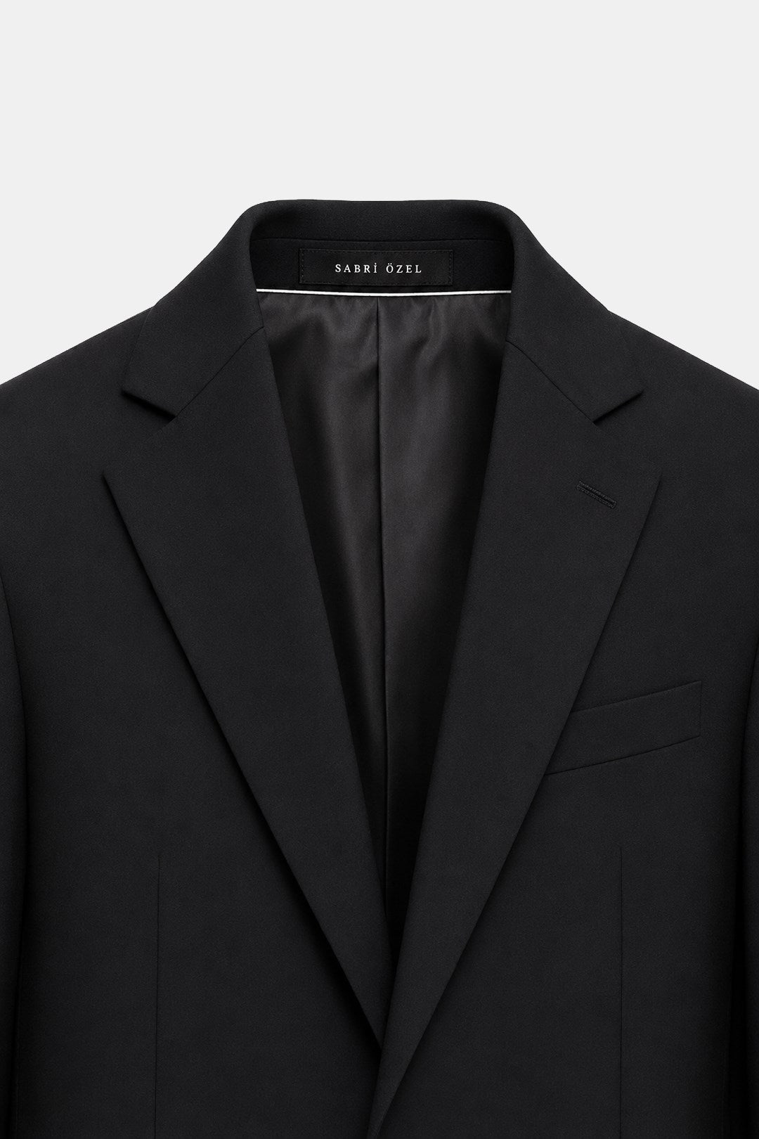 Siyah Slim Fit Düz Paça 6 Drop Mono Yaka Klasik Takım Elbise